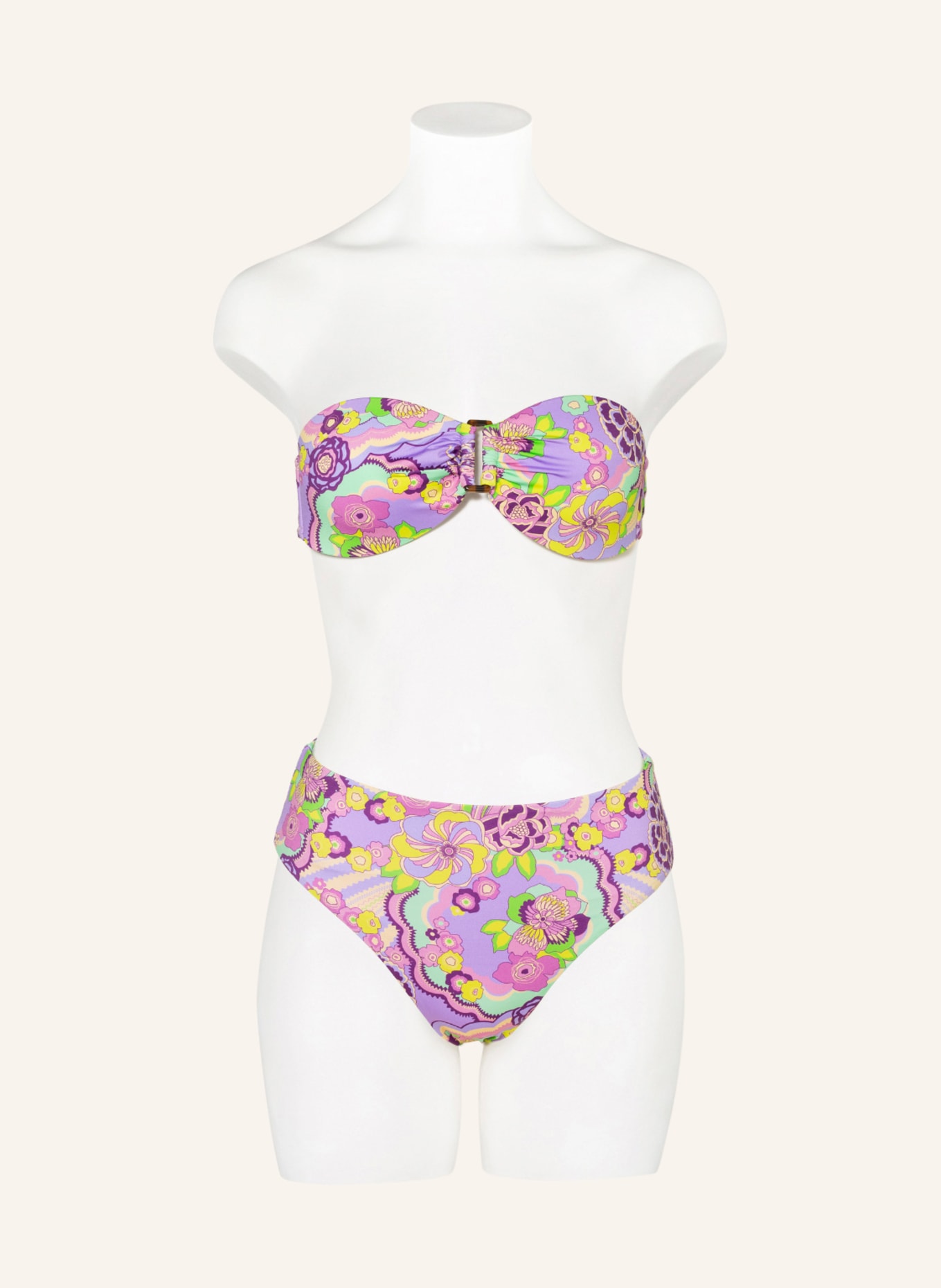 VILEBREQUIN Bandeau bikini top RAINBOW FLOWERS LUNE , Color: LIGHT PURPLE/ FUCHSIA/ LIGHT GREEN (Image 2)