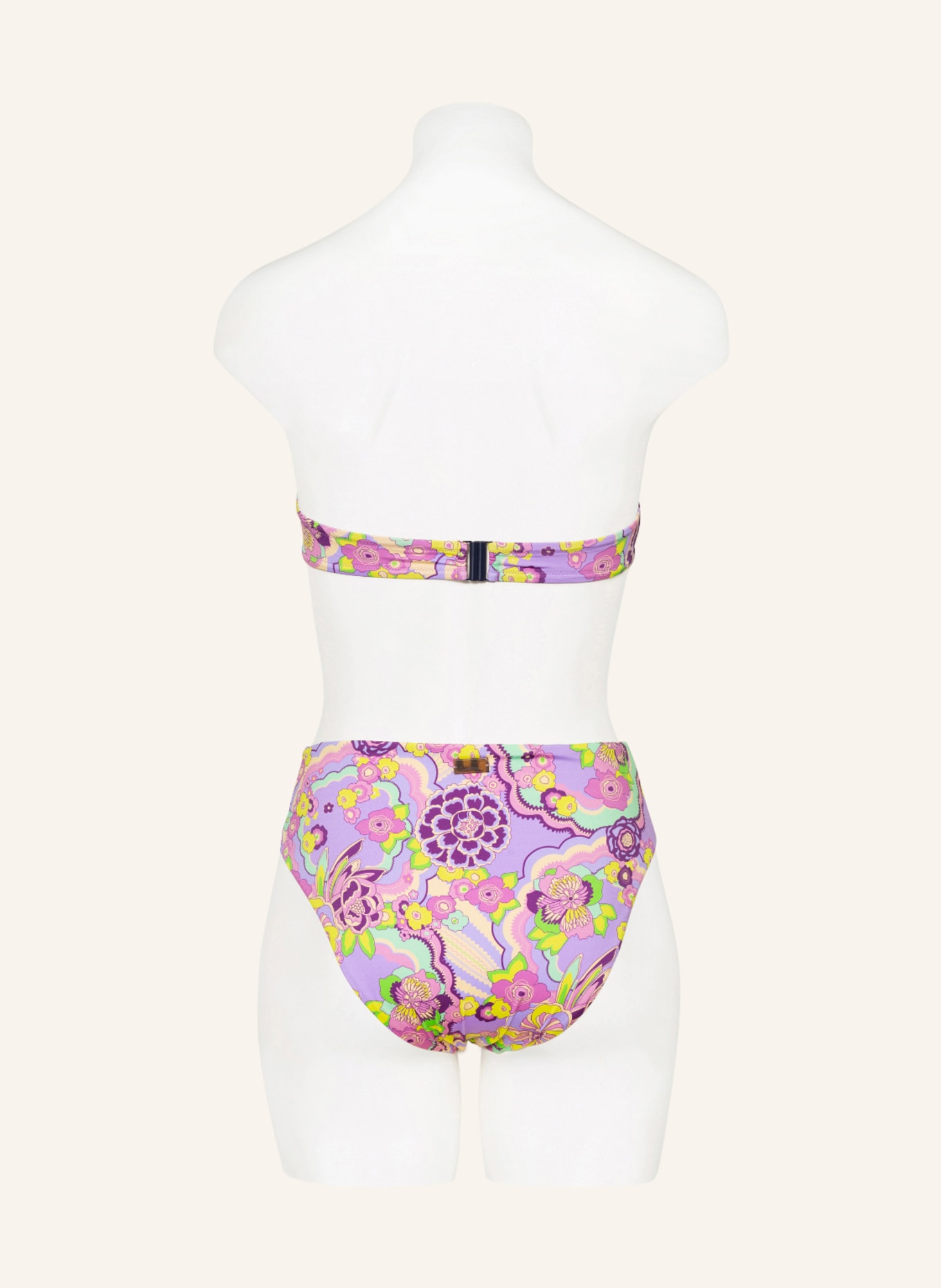 VILEBREQUIN Bandeau bikini top RAINBOW FLOWERS LUNE , Color: LIGHT PURPLE/ FUCHSIA/ LIGHT GREEN (Image 3)