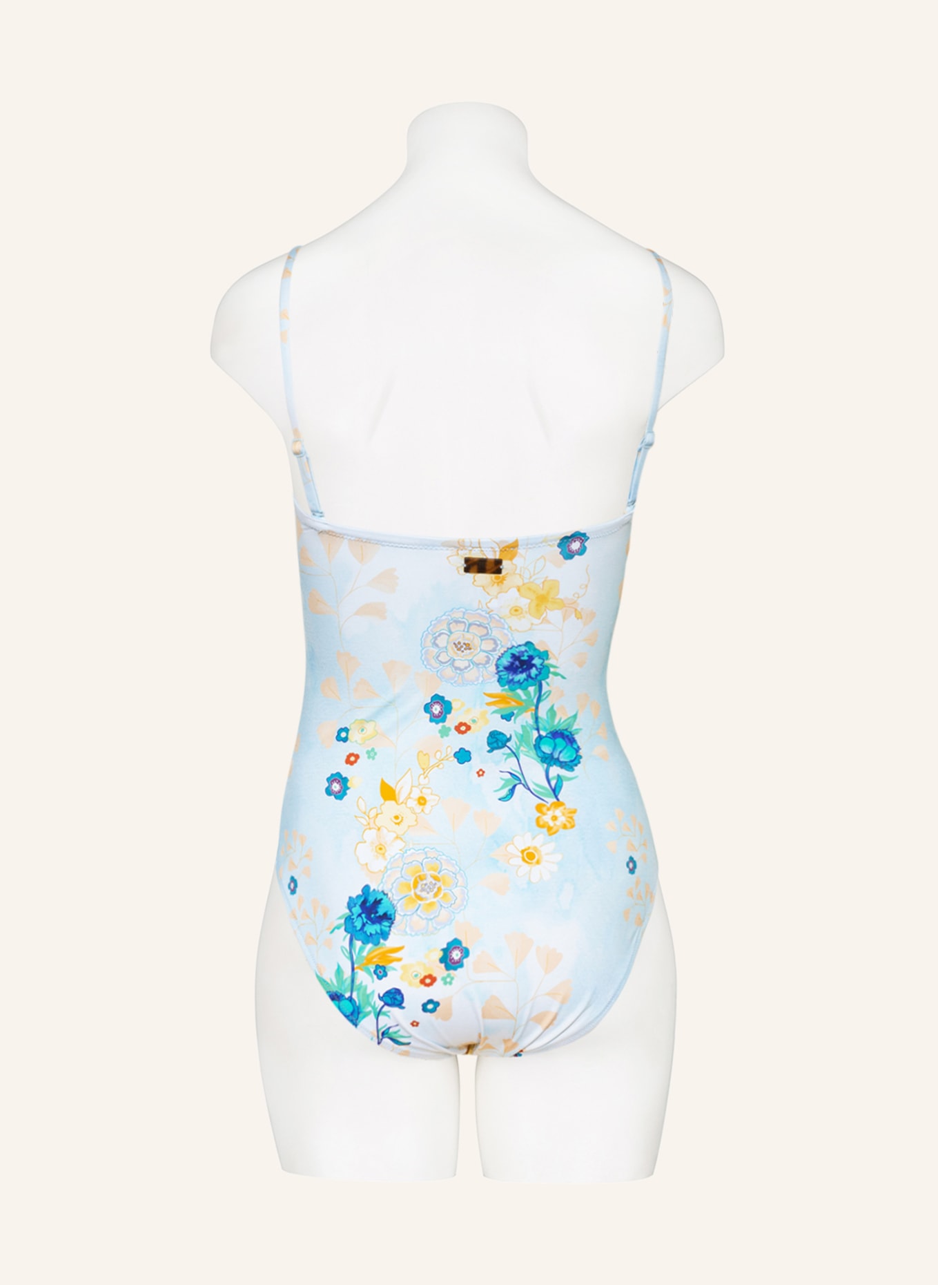 VILEBREQUIN Bandeau swimsuit BELLE DES CHAMPS, Color: LIGHT BLUE/ LIGHT ORANGE/ TEAL (Image 4)