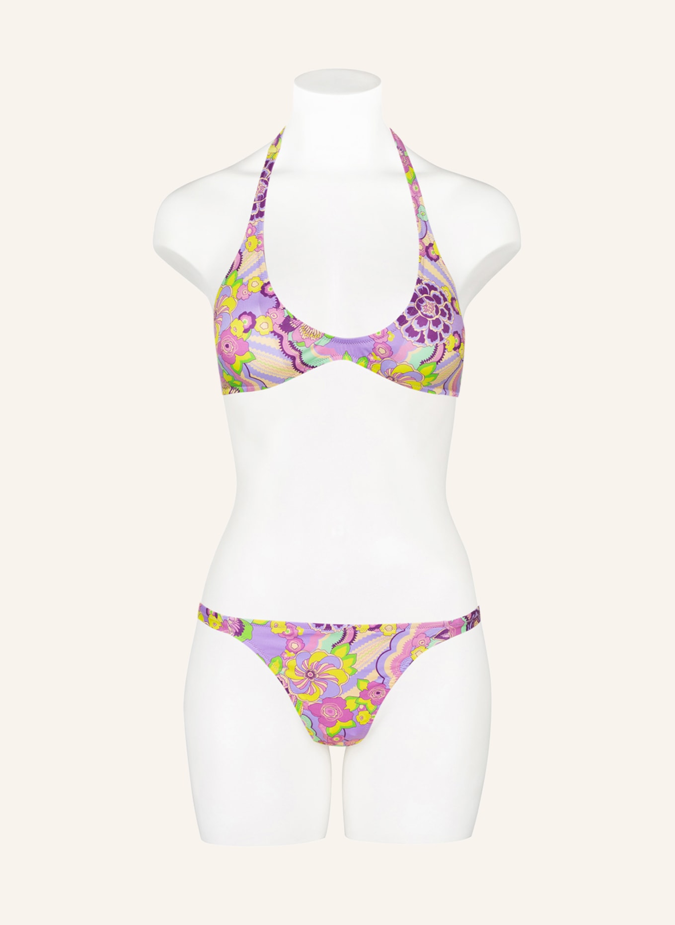 VILEBREQUIN Brazilian bikini bottoms RAINBOW FLOWERS, Color: LIGHT PURPLE/ DUSKY PINK/ LIGHT YELLOW (Image 2)