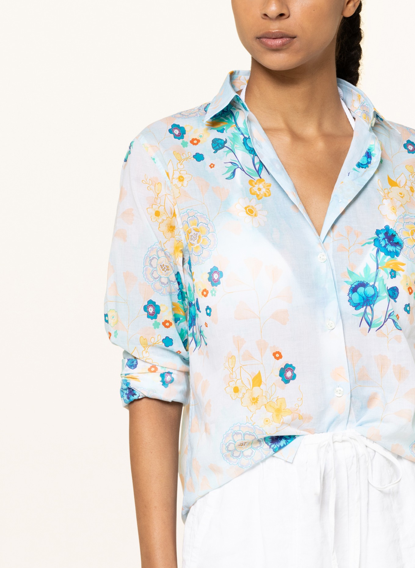 VILEBREQUIN Shirt blouse BELLE, Color: LIGHT BLUE/ TURQUOISE/ ORANGE (Image 4)