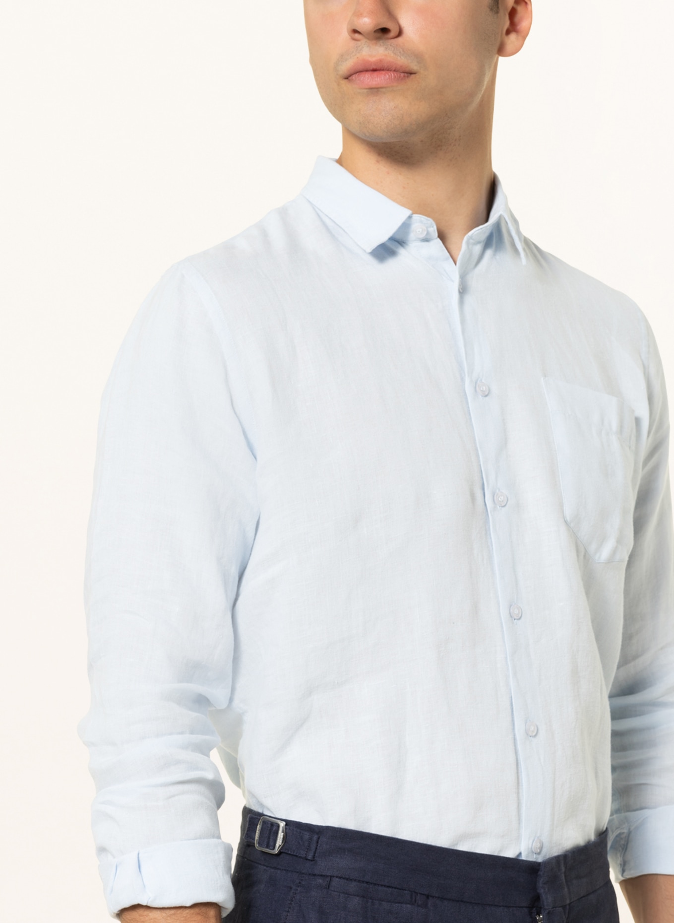 VILEBREQUIN Linen shirt slim fit, Color: LIGHT BLUE (Image 4)