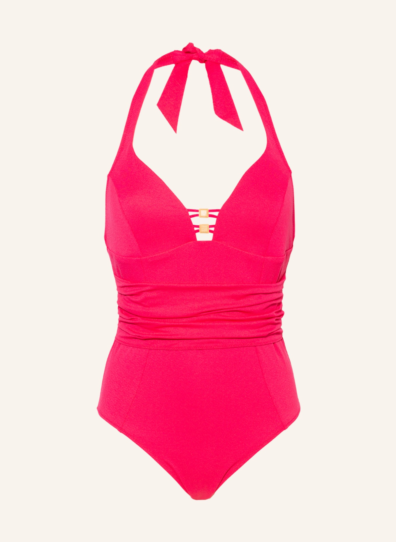 MARIE JO Halter neck swimsuit PAMPLONA , Color: PINK (Image 1)
