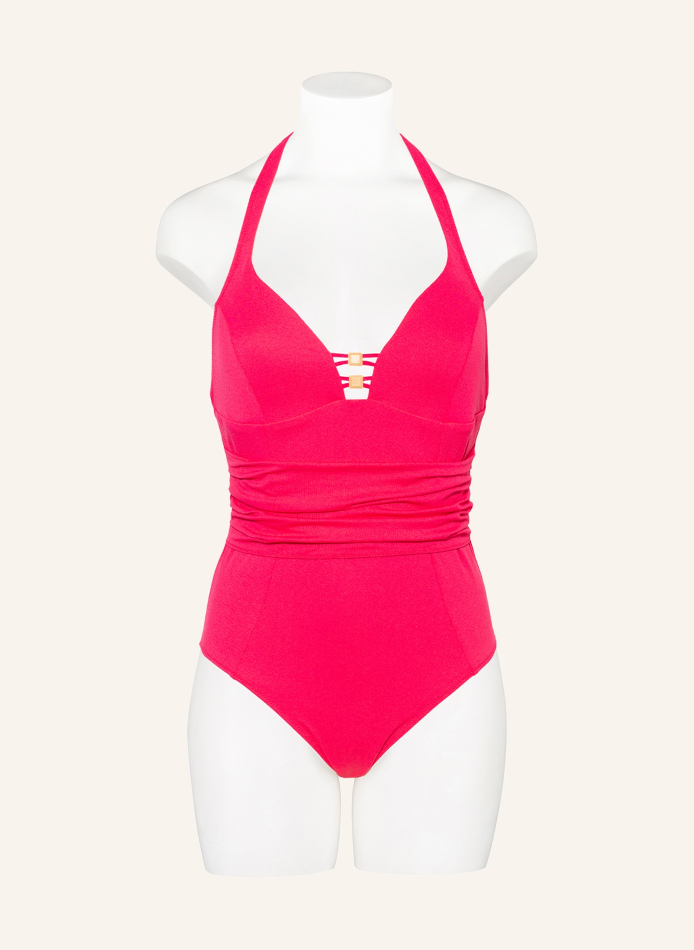 MARIE JO Halter neck swimsuit PAMPLONA , Color: PINK (Image 2)