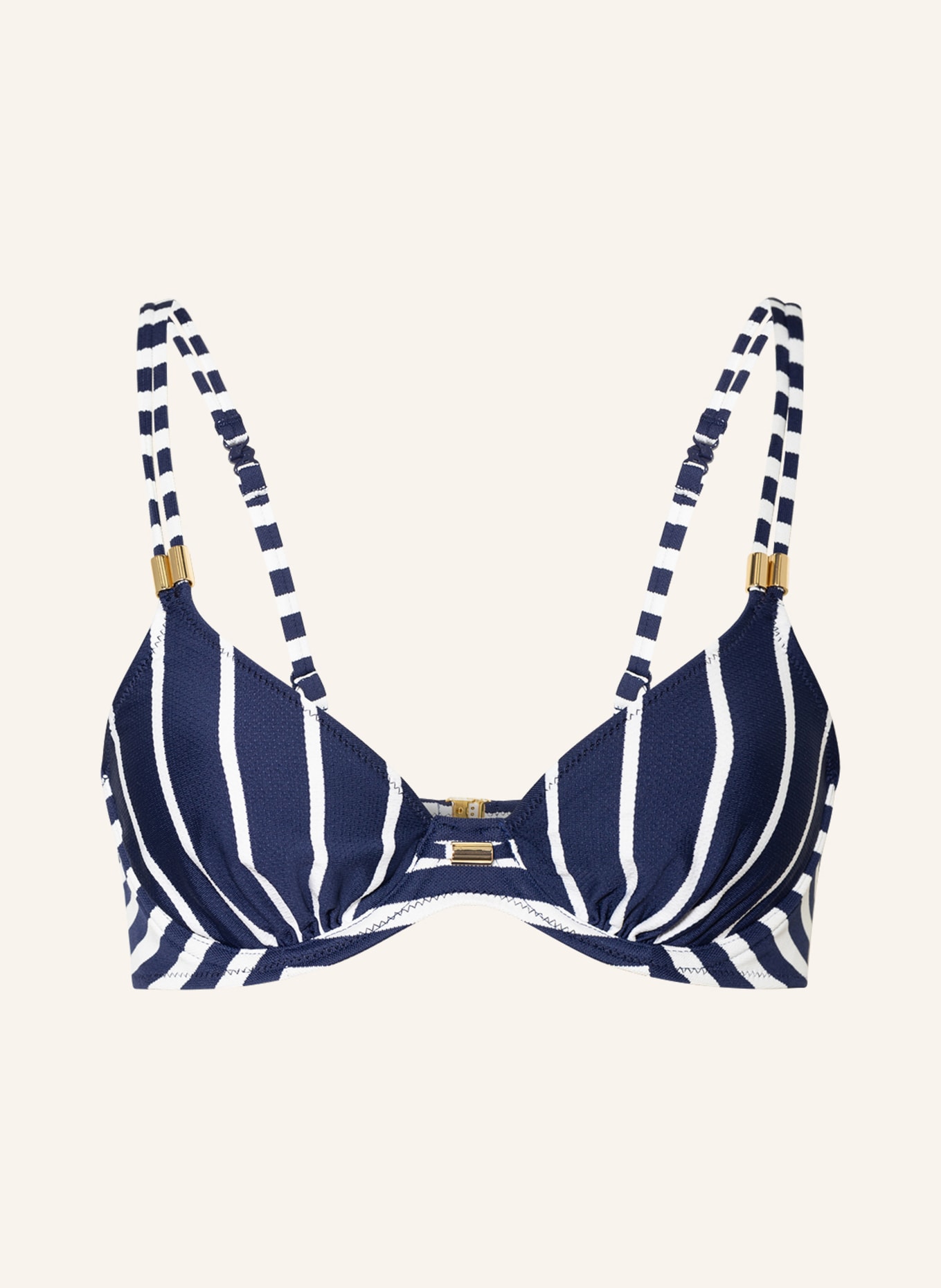 MARIE JO Underwired bikini top CADIZ, Color: DARK BLUE/ WHITE (Image 1)