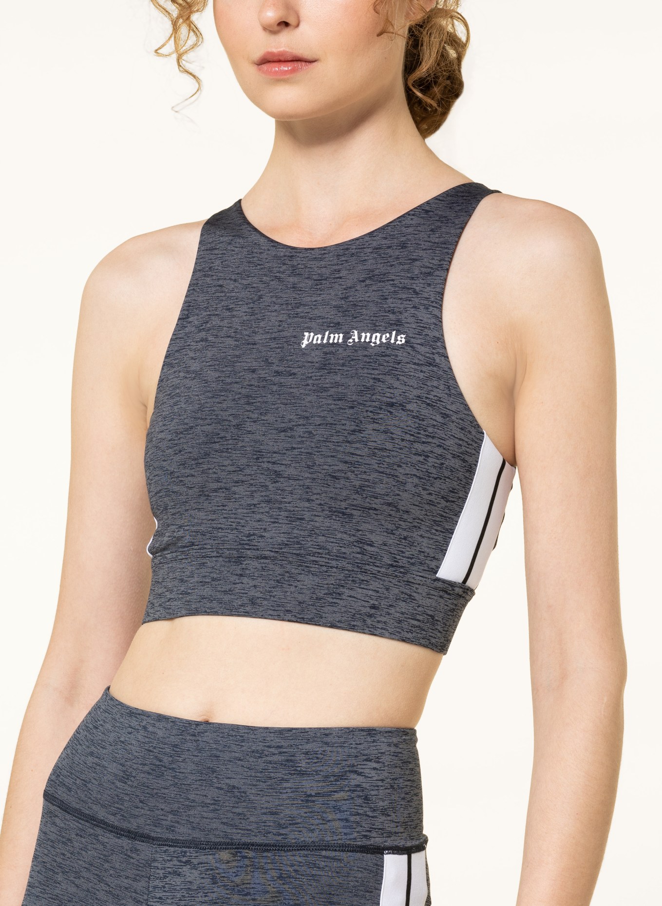 Palm Angels Cropped top, Color: GRAY/ DARK BLUE (Image 4)