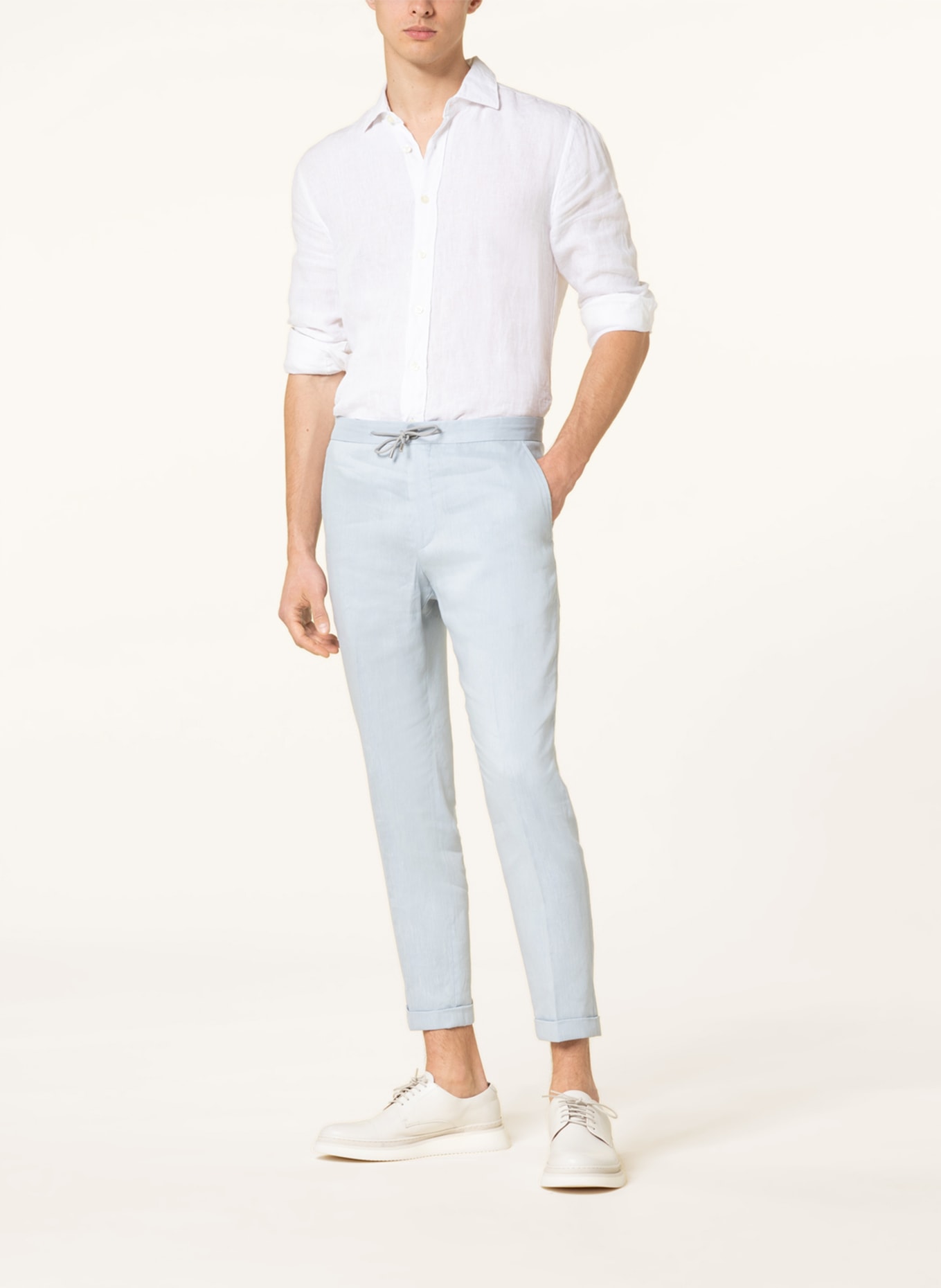 STRELLSON Chinos THIES slim fit with linen, Color: LIGHT BLUE (Image 2)