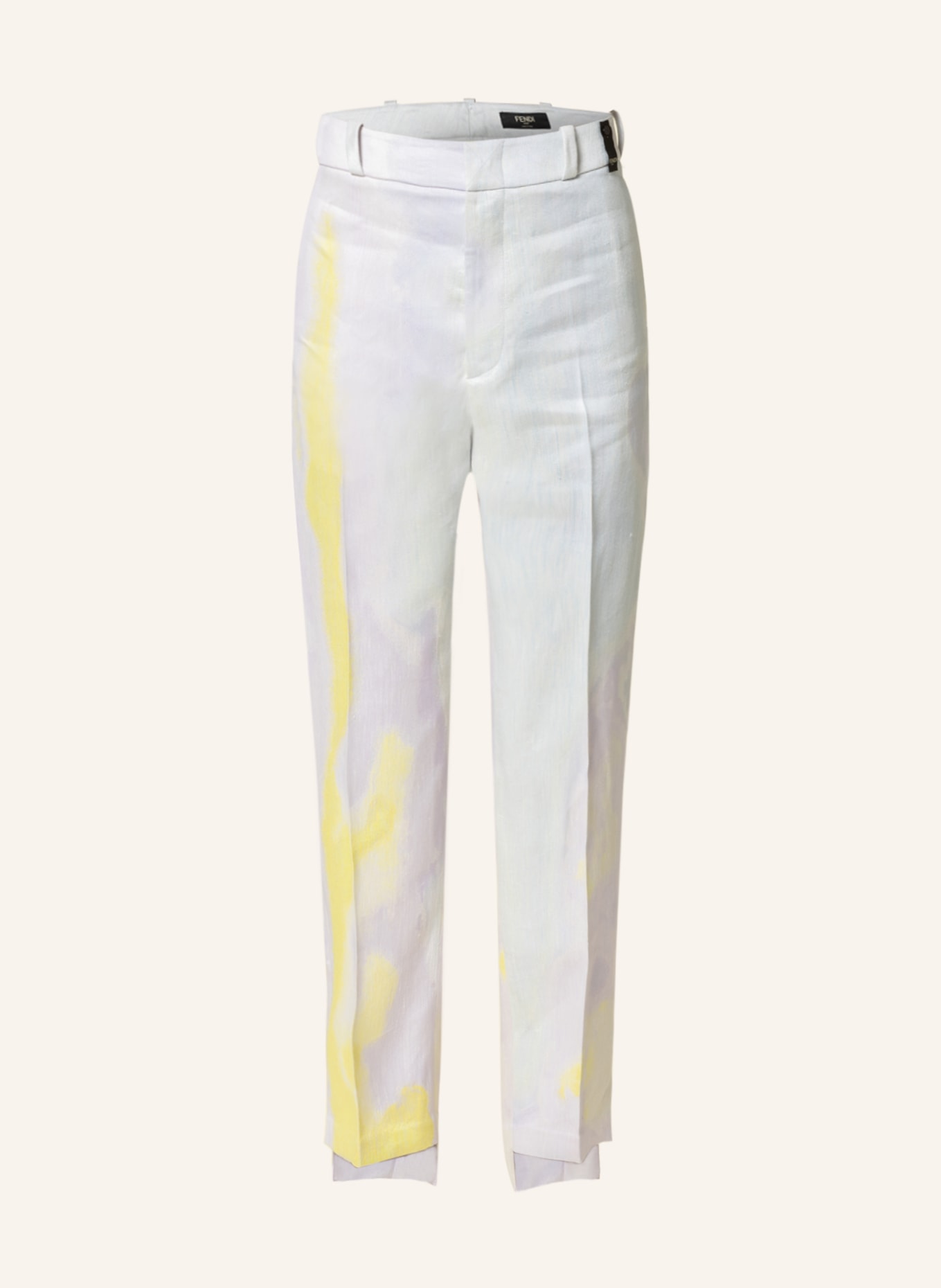 FENDI Spodnie regular fit z lnem, Kolor: F1D81 SUNRISE (Obrazek 1)