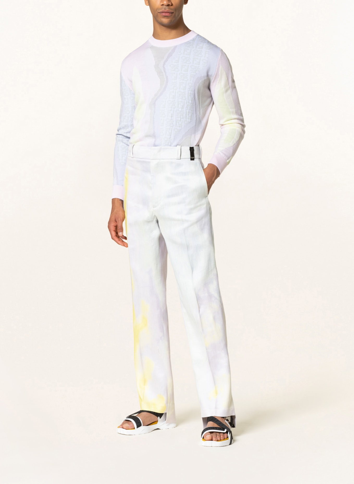 FENDI Regular fit trousers with linen, Color: F1D81 SUNRISE (Image 2)