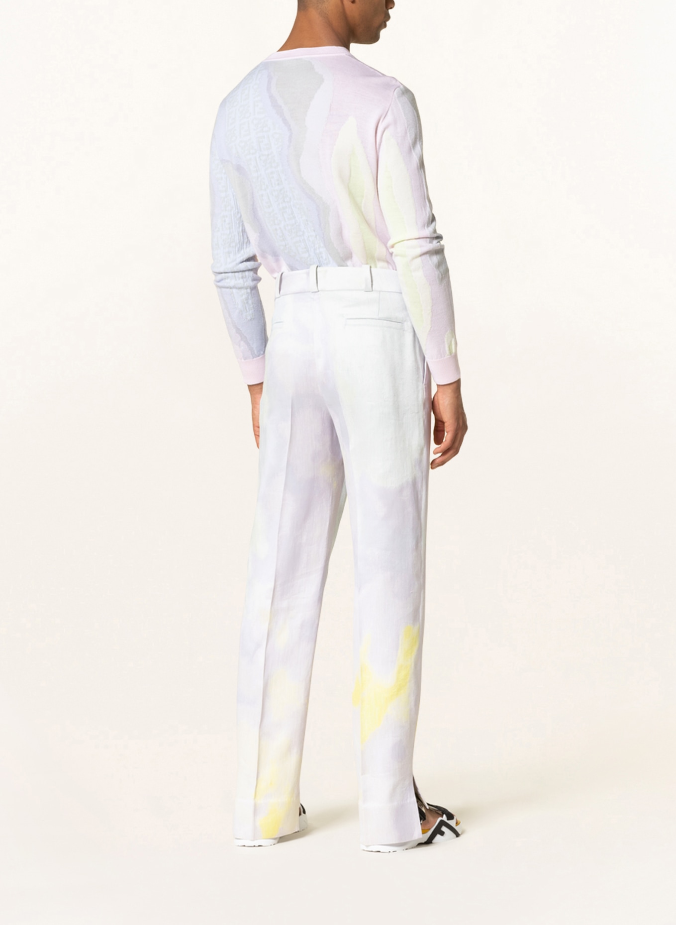 FENDI Regular fit trousers with linen, Color: F1D81 SUNRISE (Image 3)