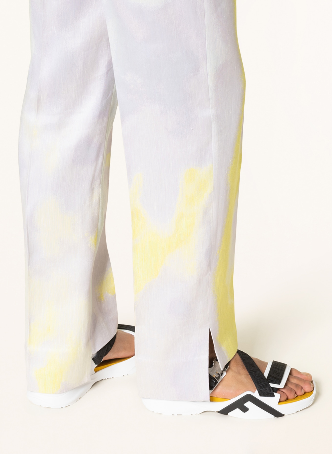 FENDI Regular fit trousers with linen, Color: F1D81 SUNRISE (Image 6)