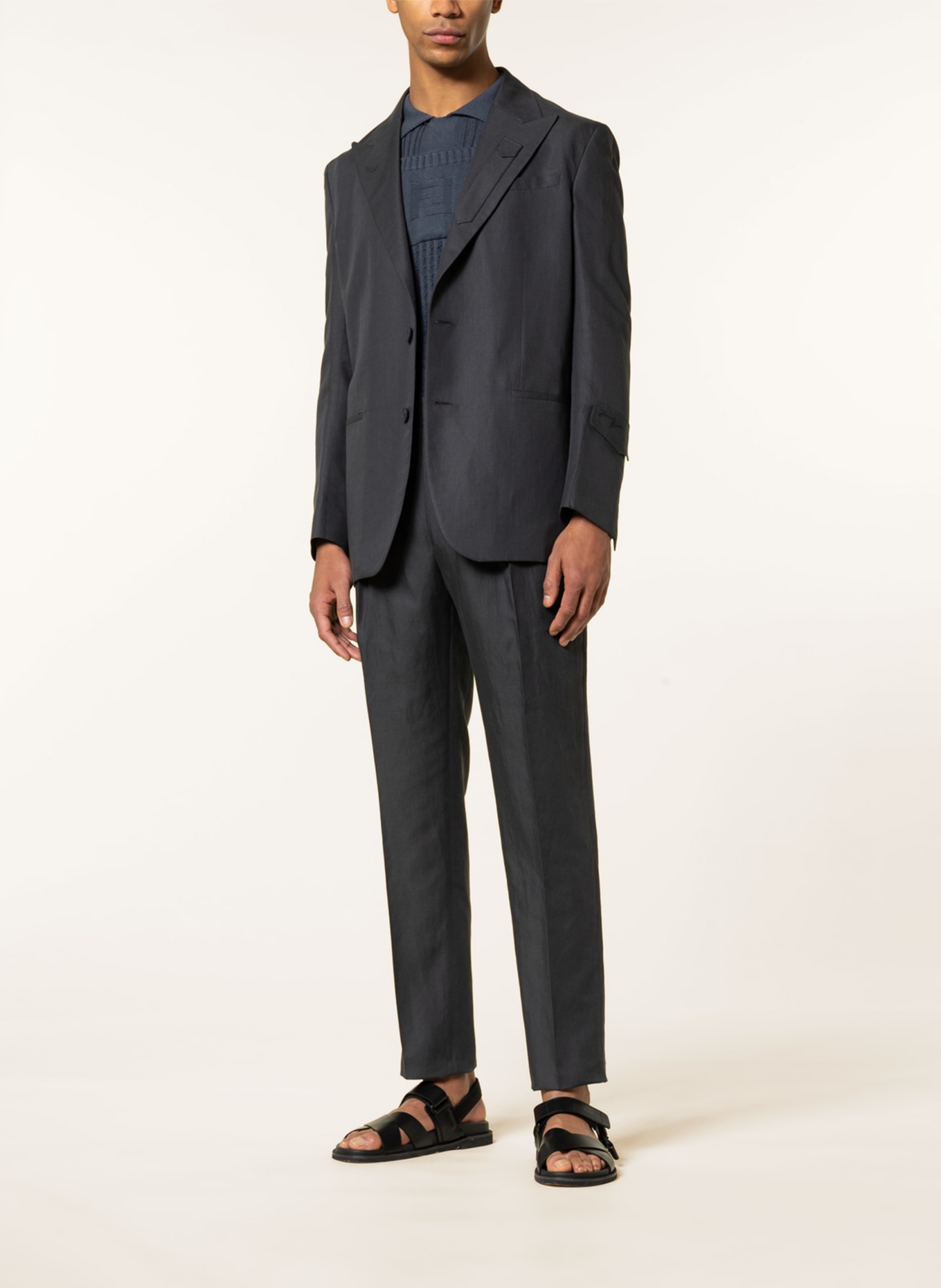 FENDI Co–ord trousers with linen regular fit , Color: DARK GRAY (Image 2)