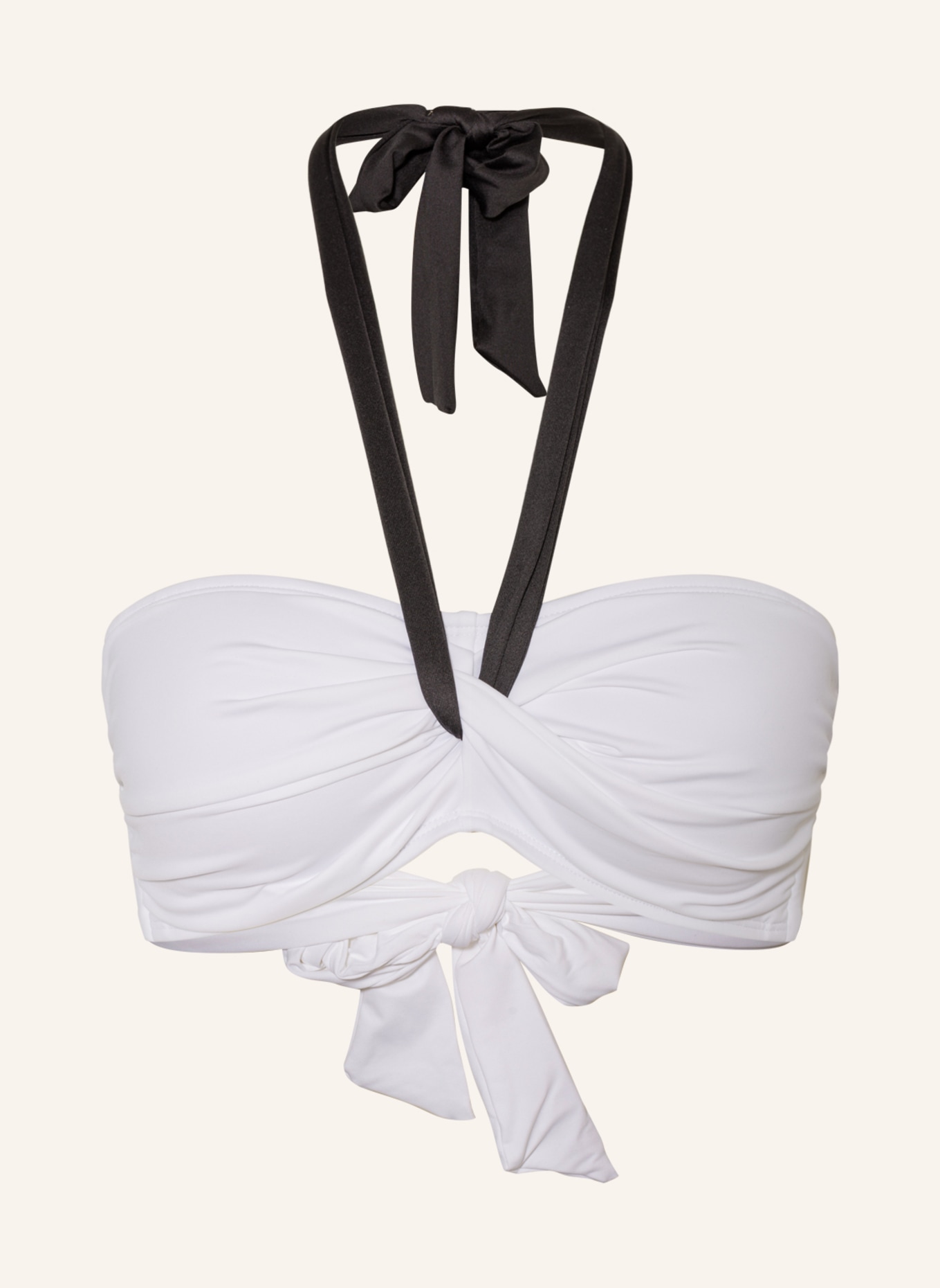 LAUREN RALPH LAUREN Bandeau bikini top BEL AIR , Color: WHITE/ BLACK (Image 1)