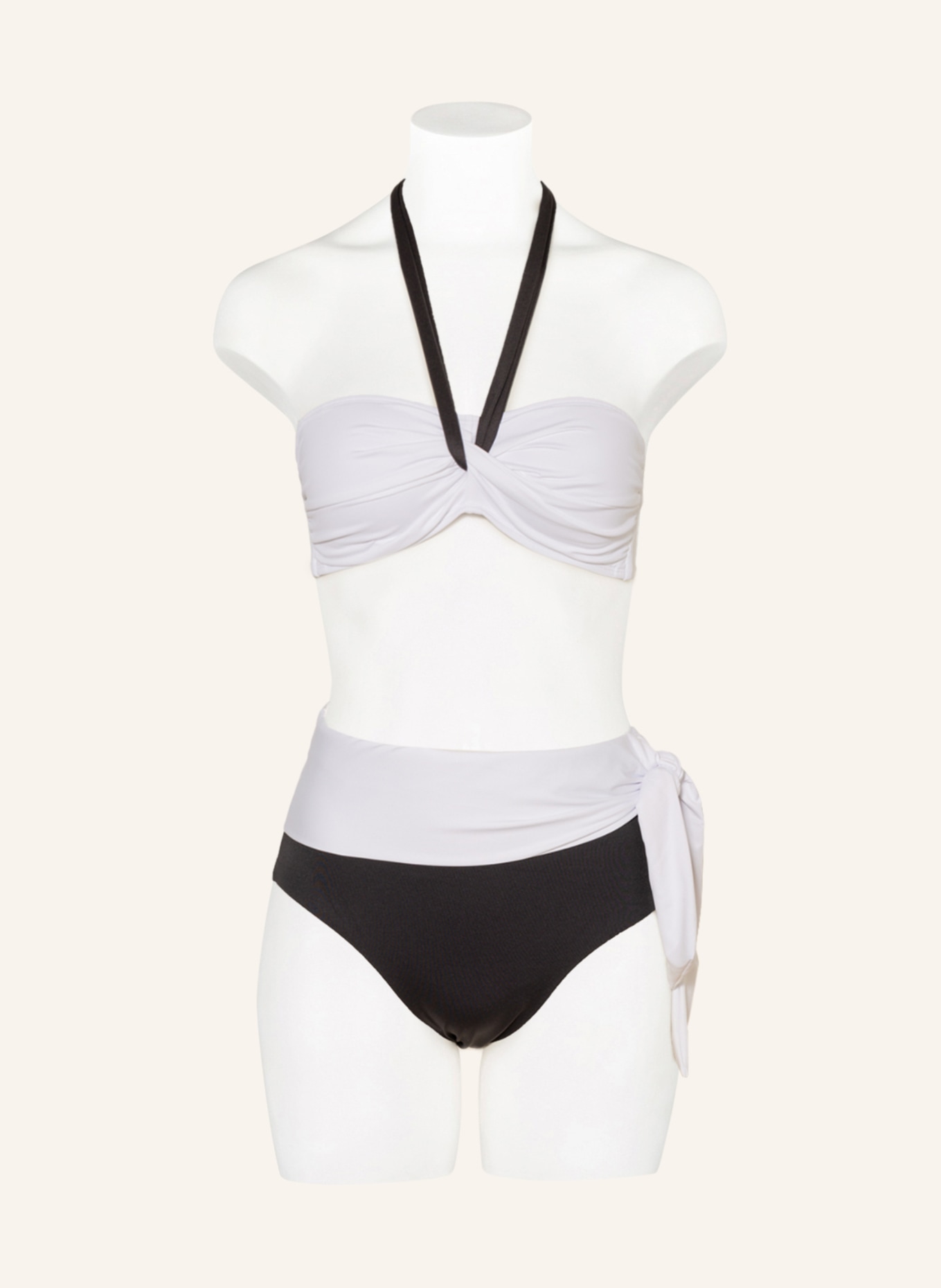 LAUREN RALPH LAUREN Bandeau bikini top BEL AIR , Color: WHITE/ BLACK (Image 2)