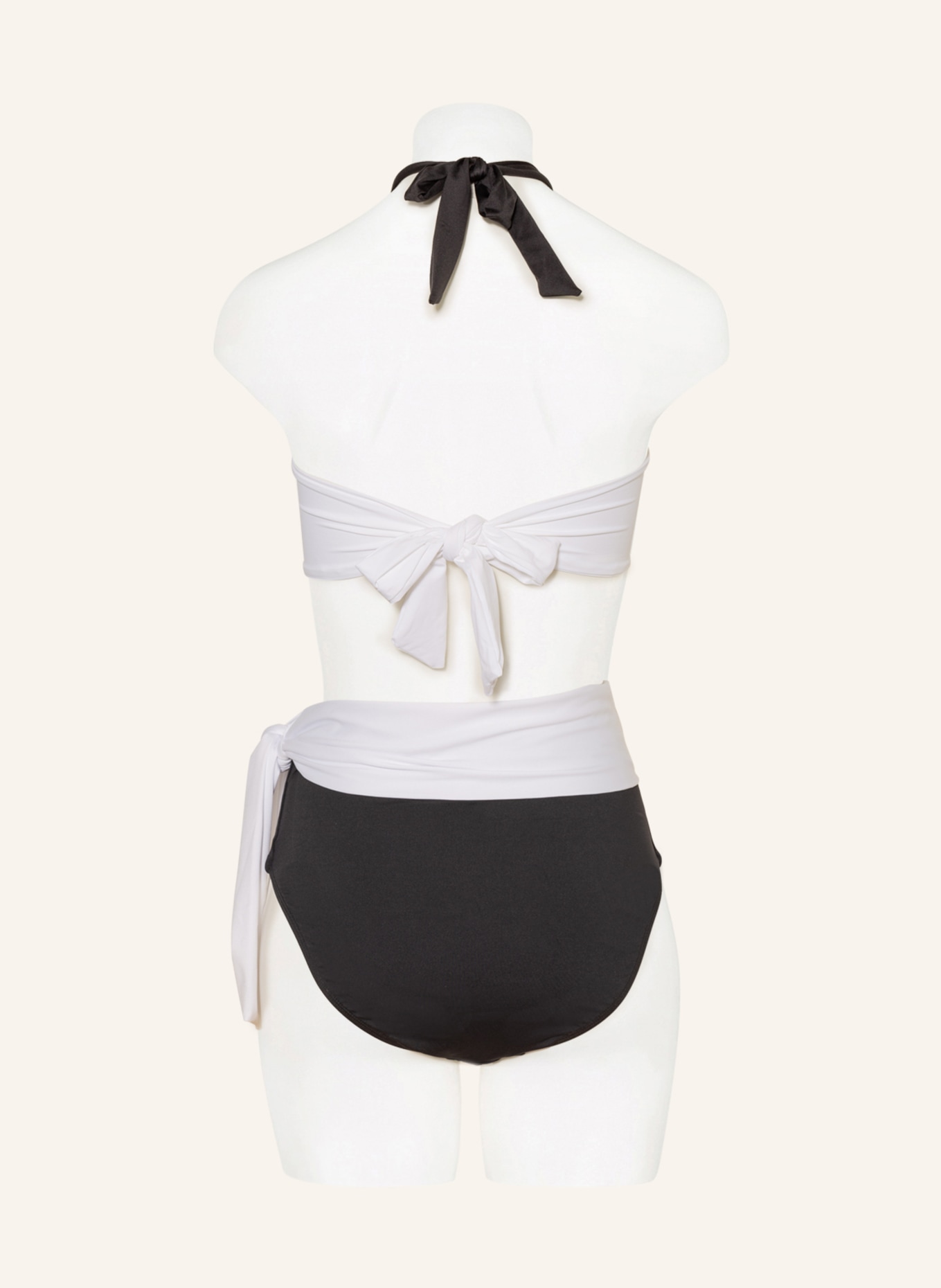 LAUREN RALPH LAUREN Bandeau bikini top BEL AIR , Color: WHITE/ BLACK (Image 3)