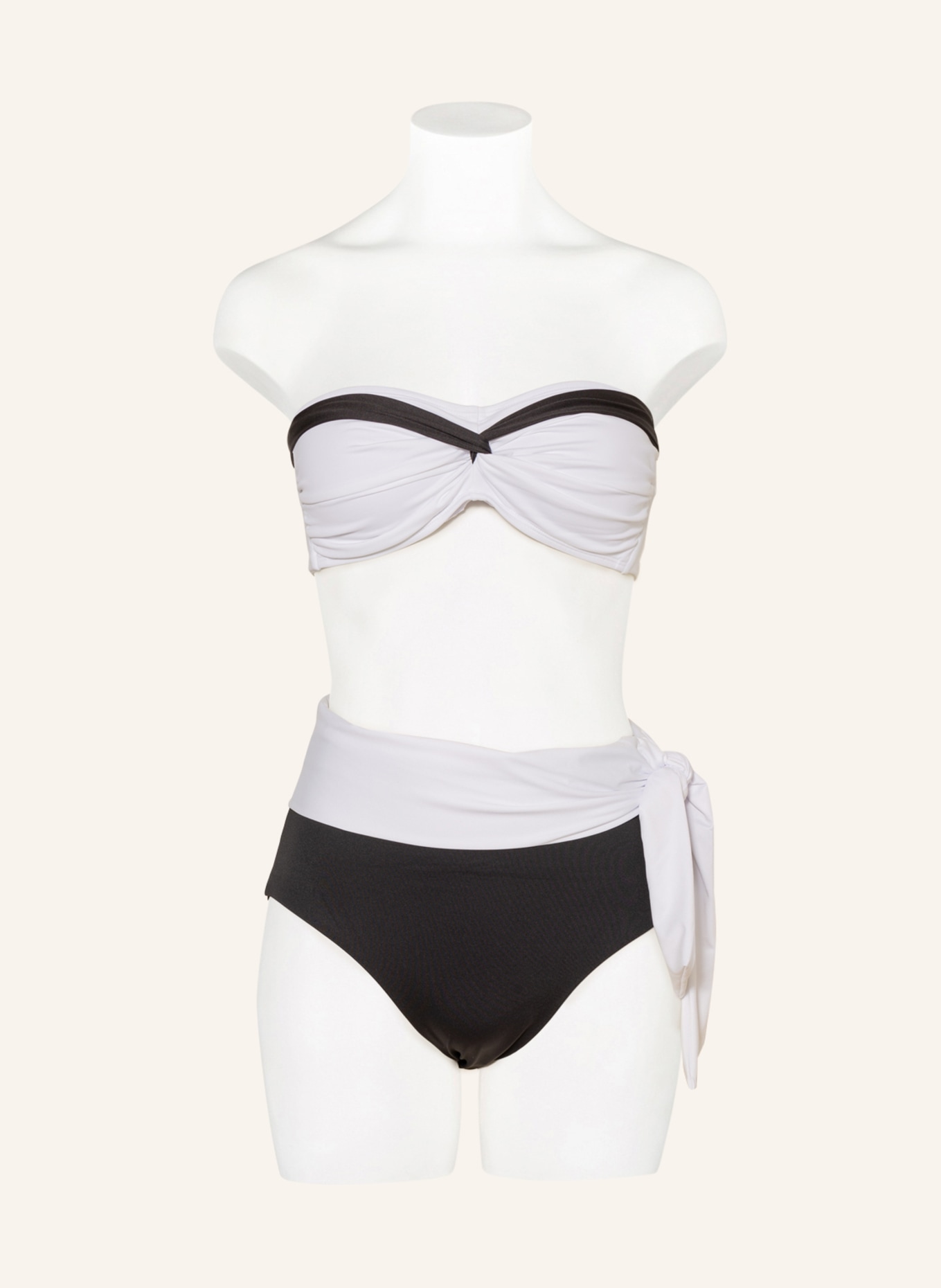 LAUREN RALPH LAUREN Bandeau bikini top BEL AIR , Color: WHITE/ BLACK (Image 4)