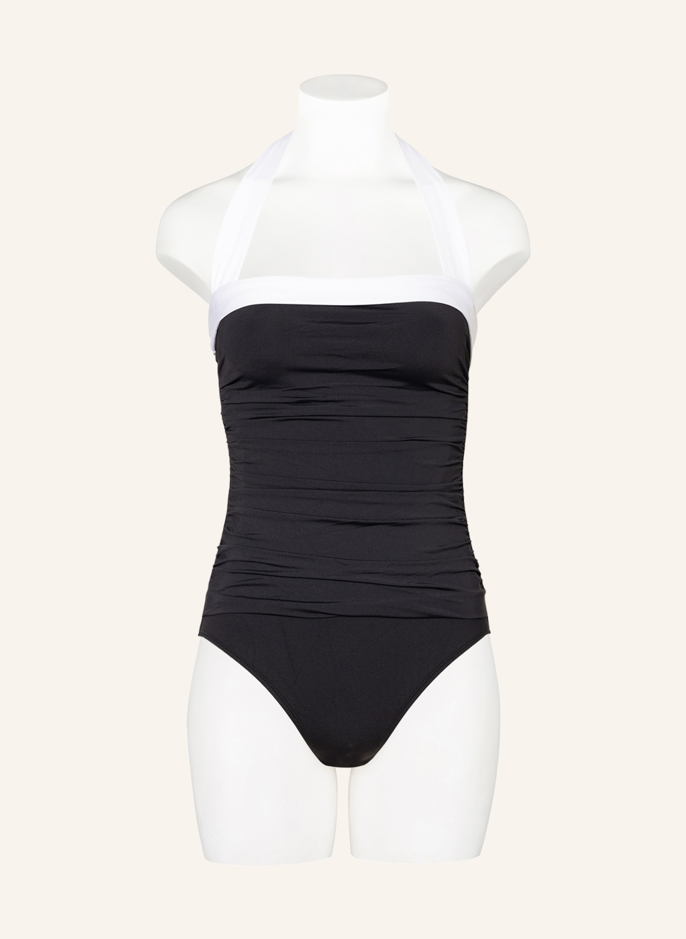 LAUREN RALPH LAUREN Halter neck swimsuit BEL AIR , Color: BLACK/ WHITE (Image 2)