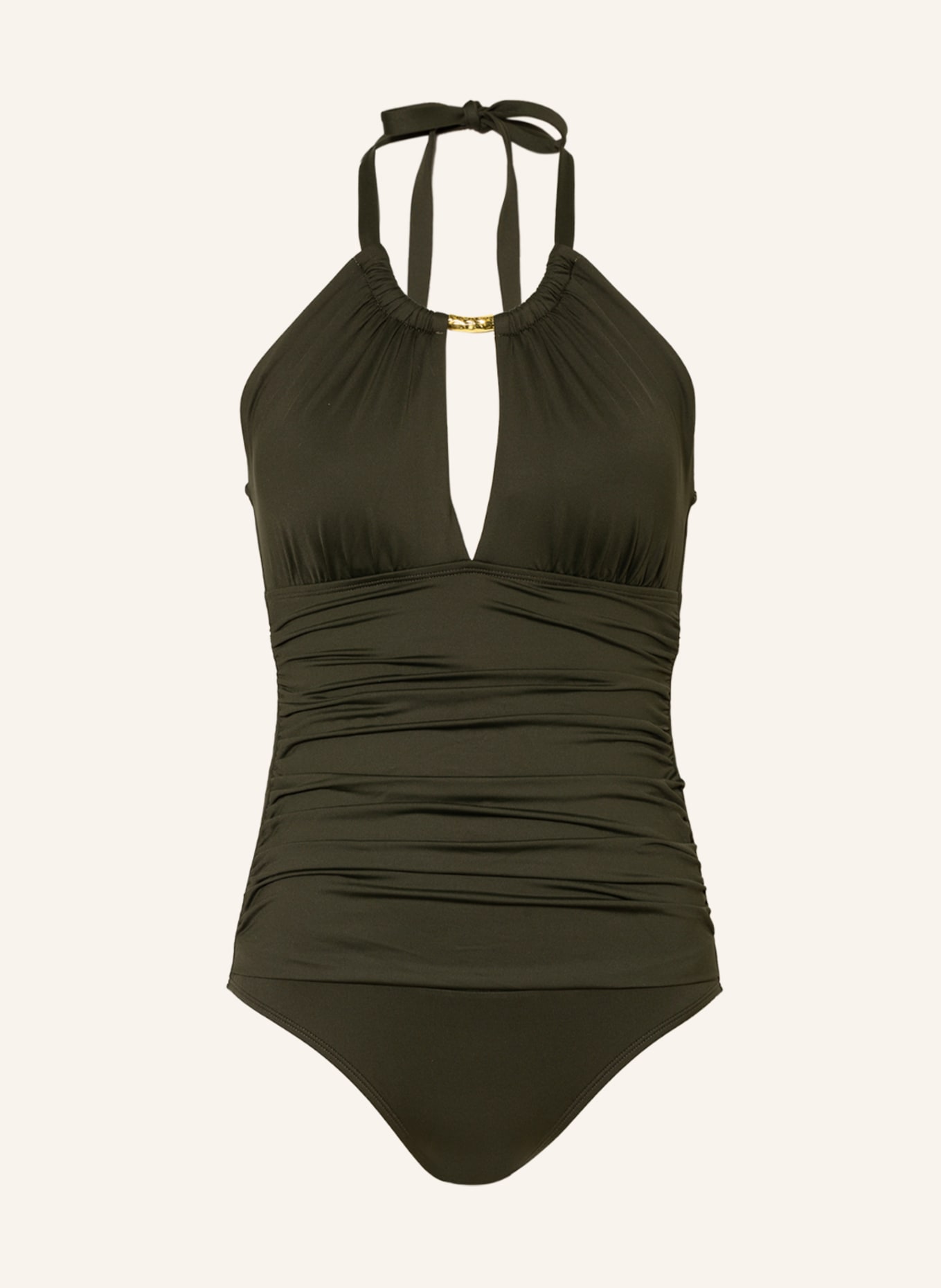 LAUREN RALPH LAUREN Neckholder-Badeanzug BEACH SOLIDS CLUB, Farbe: OLIV (Bild 1)