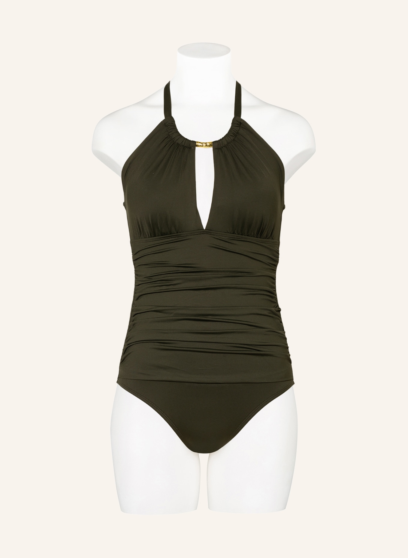 LAUREN RALPH LAUREN Halter neck swimsuit BEACH SOLIDS CLUB, Color: OLIVE (Image 2)