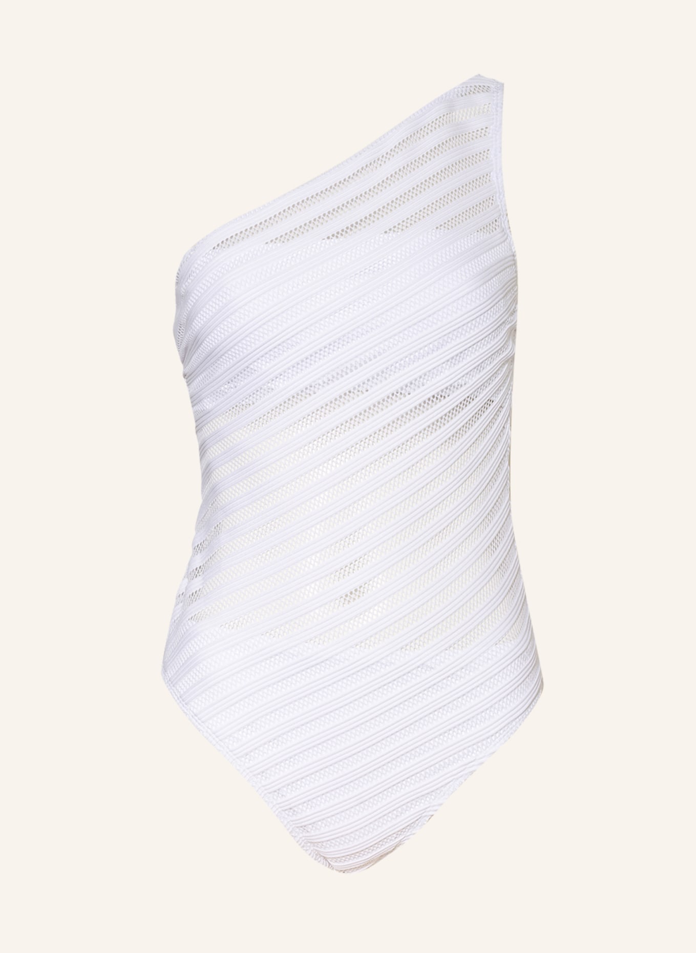 LAUREN RALPH LAUREN One-shoulder swimsuit OTTOMAN, Color: WHITE (Image 1)