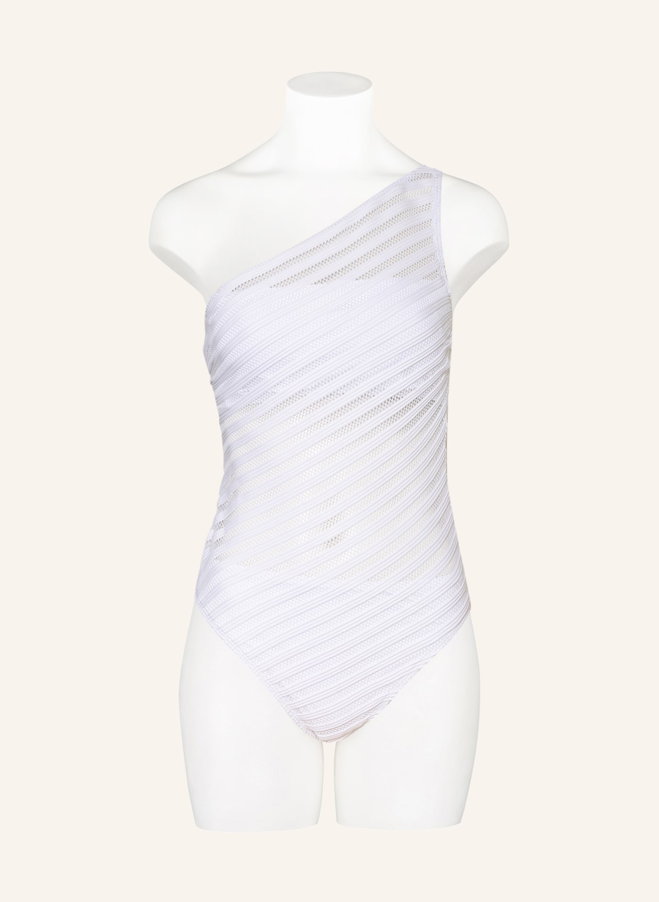 LAUREN RALPH LAUREN One-shoulder swimsuit OTTOMAN, Color: WHITE (Image 2)
