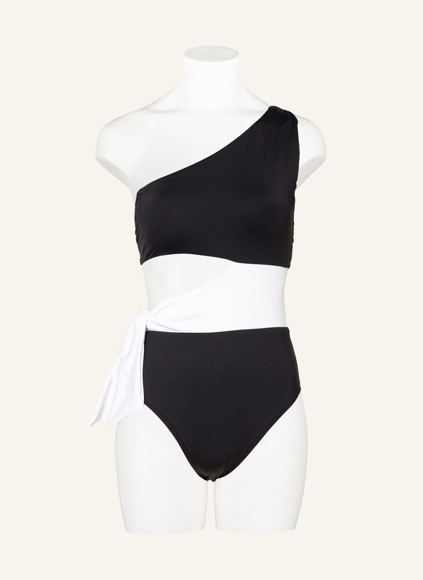 LAUREN RALPH LAUREN One-shoulder swimsuit BEL AIR, Color: BLACK/ WHITE (Image 2)