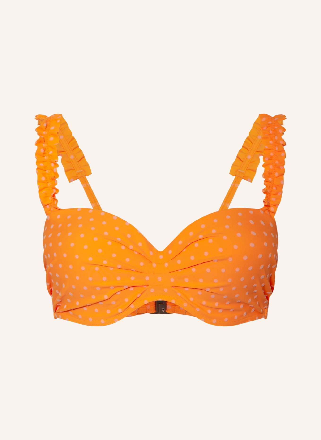 BEACHLIFE Bandeau-Bikini-Top VELVET DOT, Farbe: HELLORANGE/ WEISS (Bild 1)