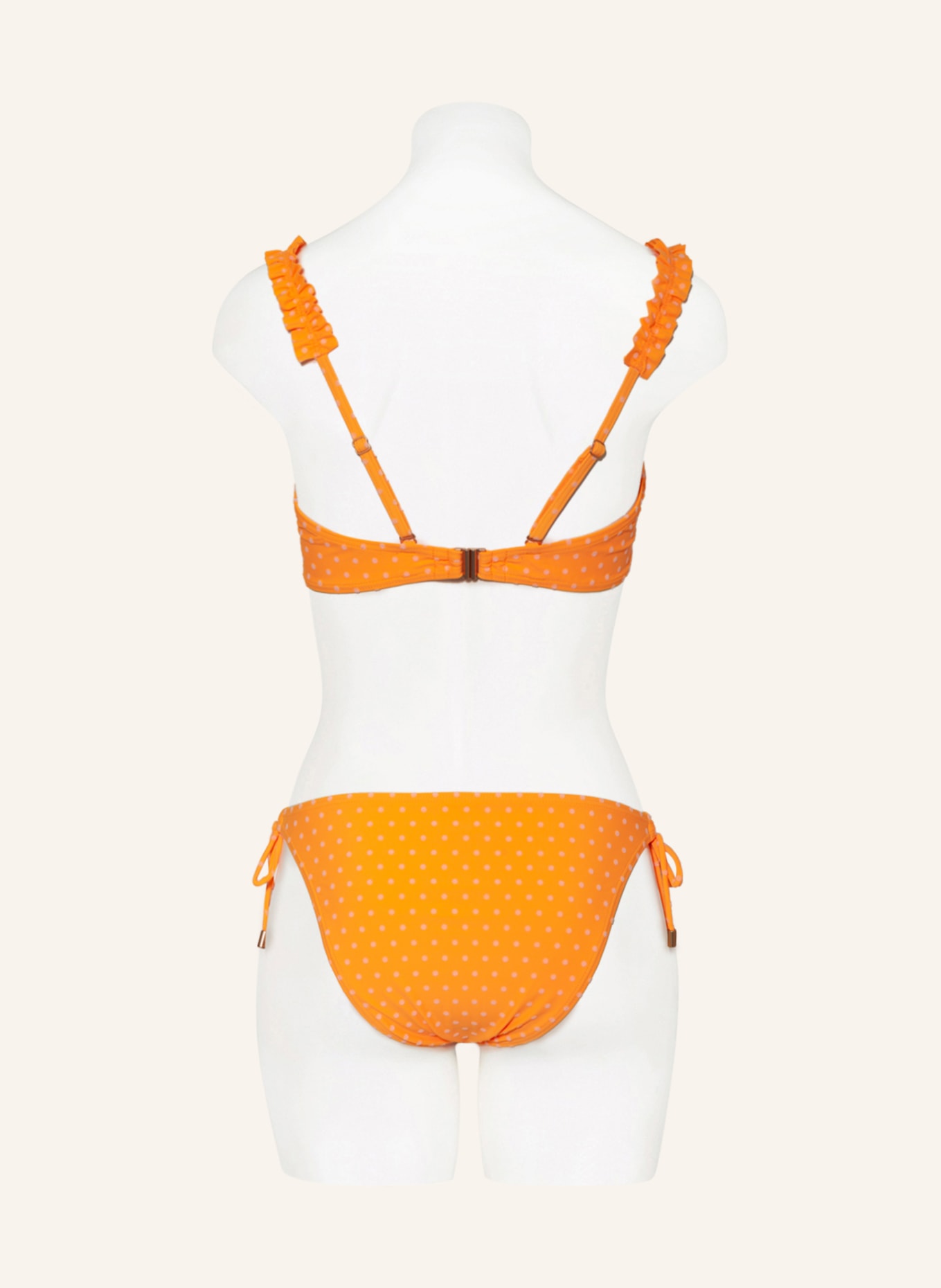 BEACHLIFE Bandeau bikini top VELVET DOT, Color: LIGHT ORANGE/ WHITE (Image 3)