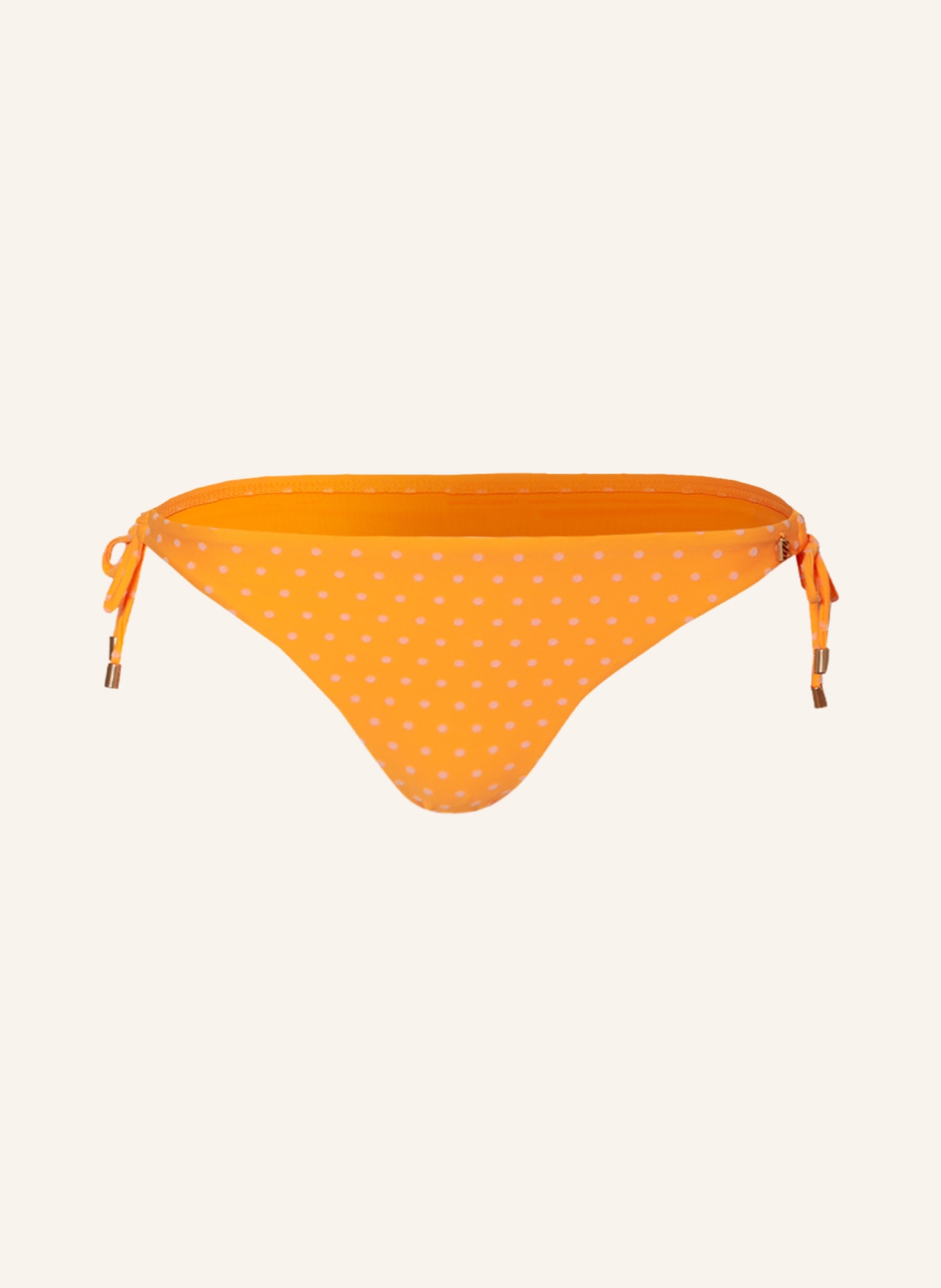 BEACHLIFE Triangle bikini bottoms VELVET DOT, Color: NEON ORANGE/ WHITE (Image 1)