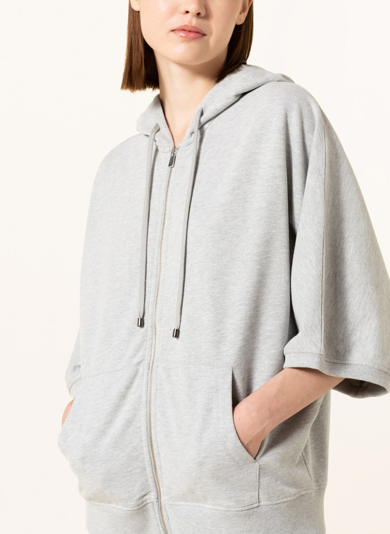 Juvia Sweat jacket with 3/4 sleeves, Color: LIGHT GRAY (Image 5)