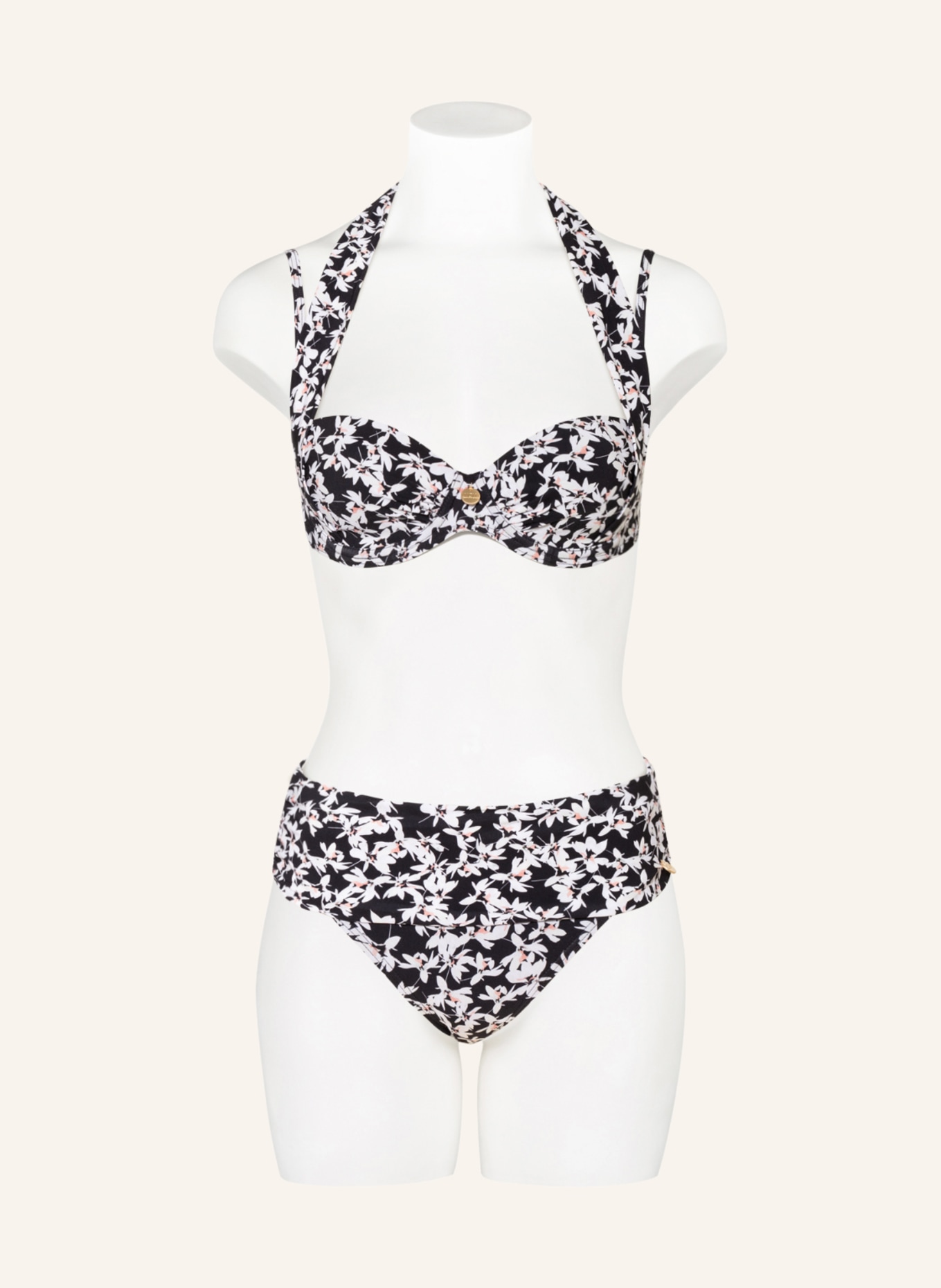 WOW Bandeau bikini top, Color: BLACK/ WHITE (Image 2)