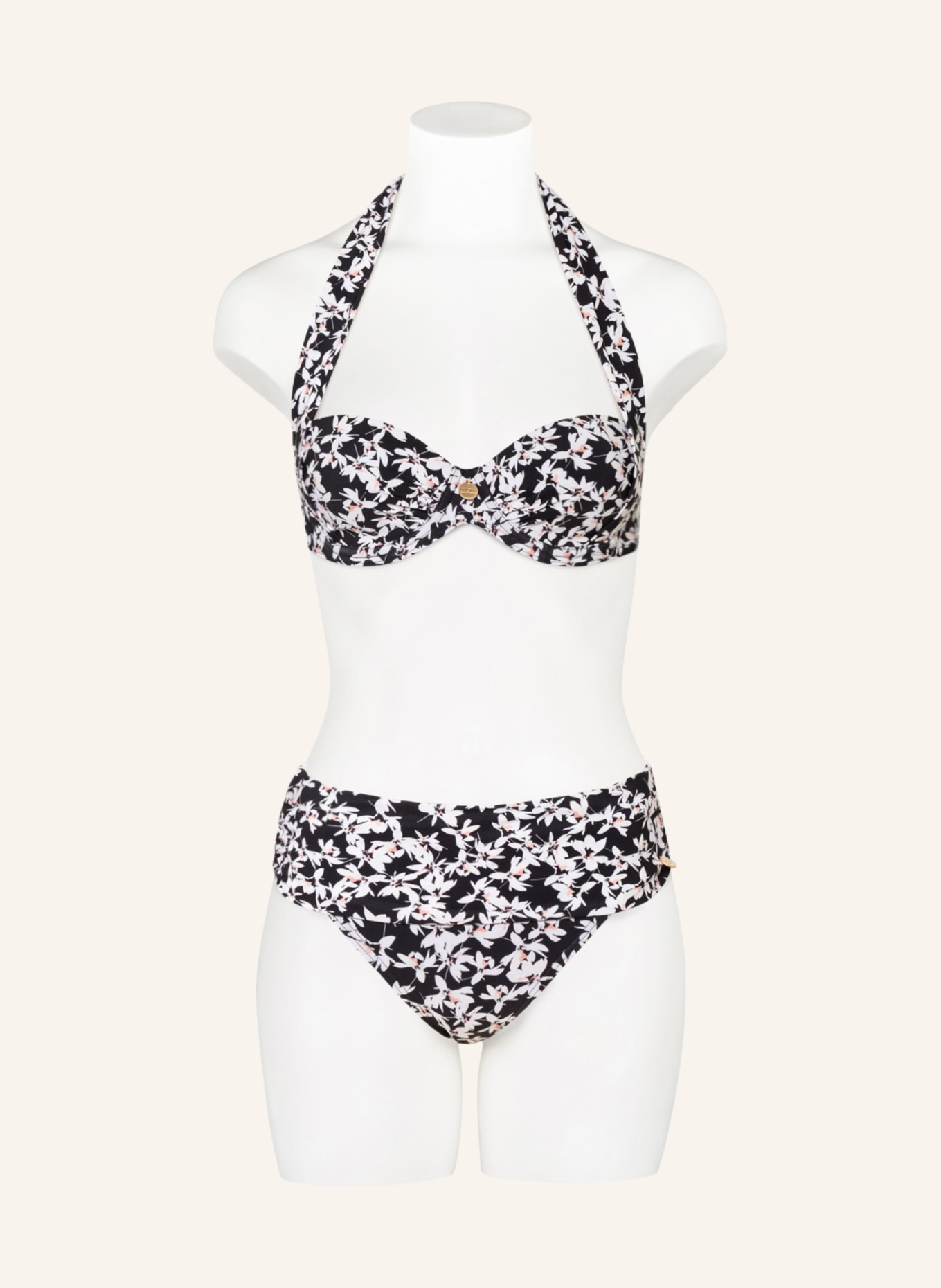 WOW Bandeau bikini top, Color: BLACK/ WHITE (Image 4)