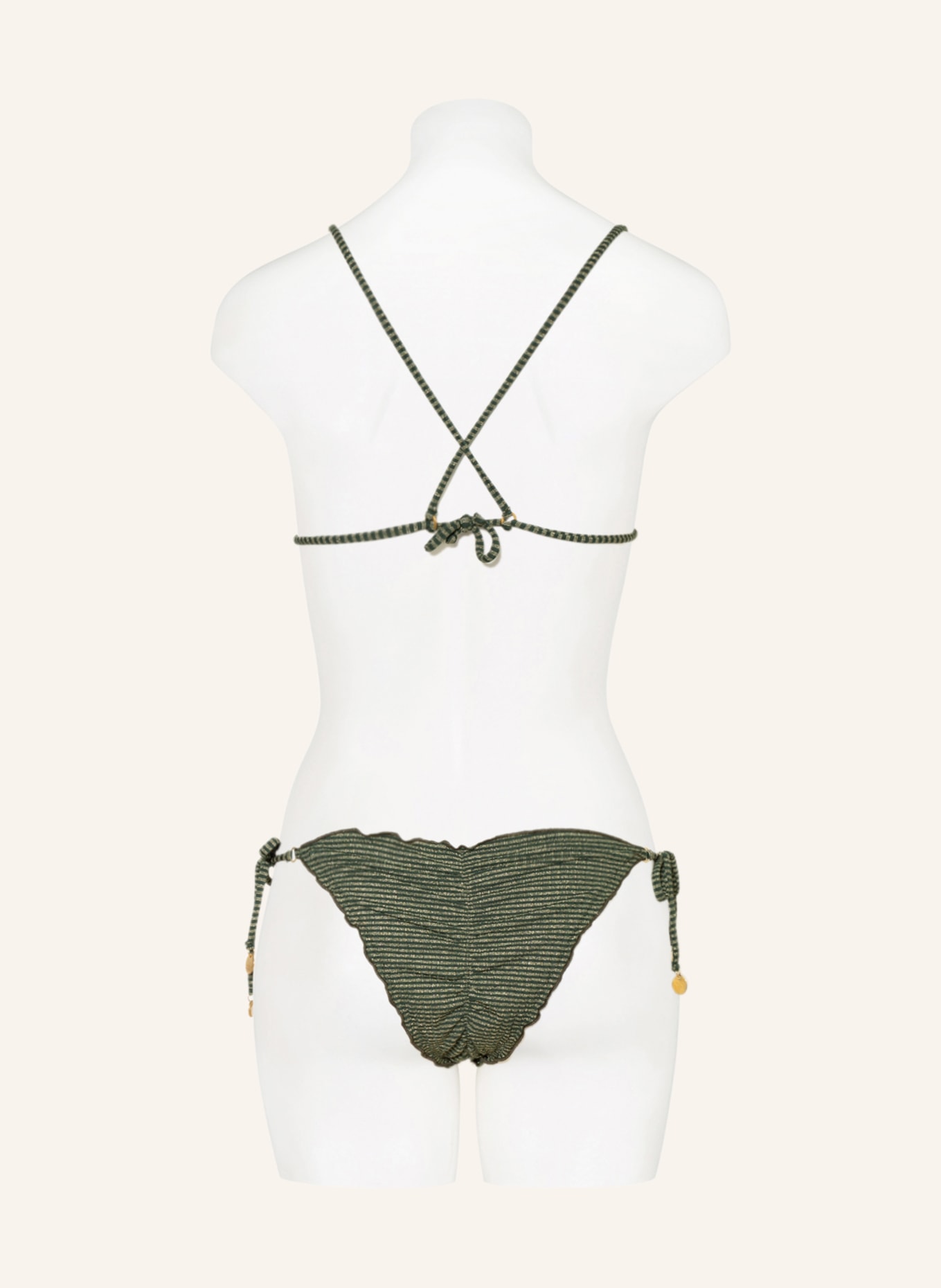 BANANA MOON COUTURE Triangle bikini top AKO NIRINA , Color: KHAKI (Image 4)