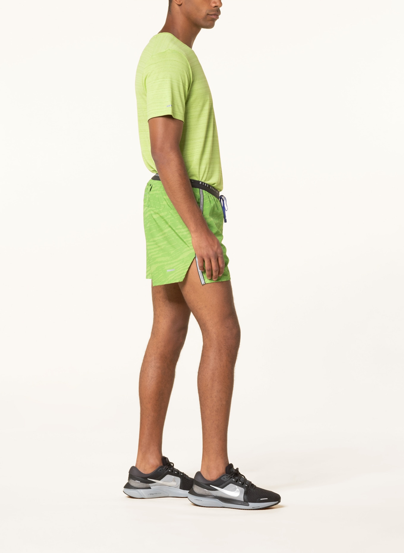Green nike running shorts top