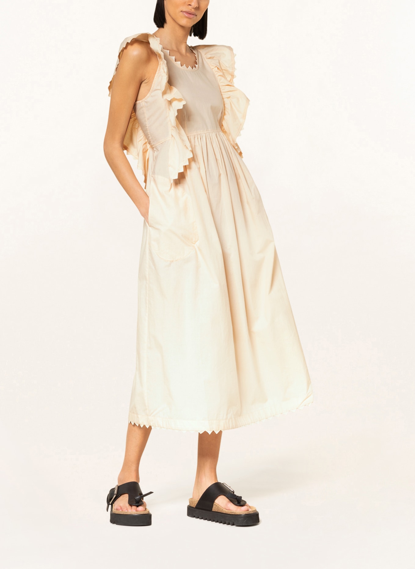 MUNTHE Sukienka z wolantami, Kolor: KREMOWY (Obrazek 2)
