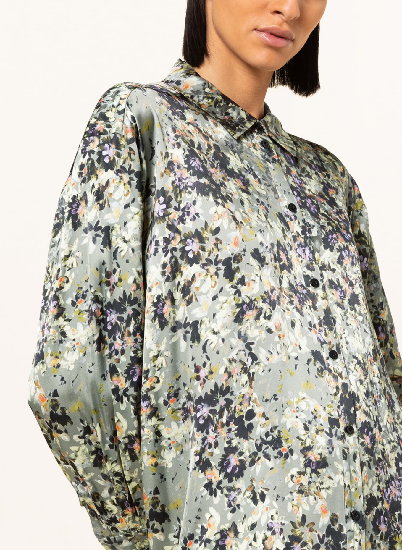 MUNTHE Shirt blouse HI, Color: KHAKI/ OLIVE/ LIGHT PURPLE (Image 4)
