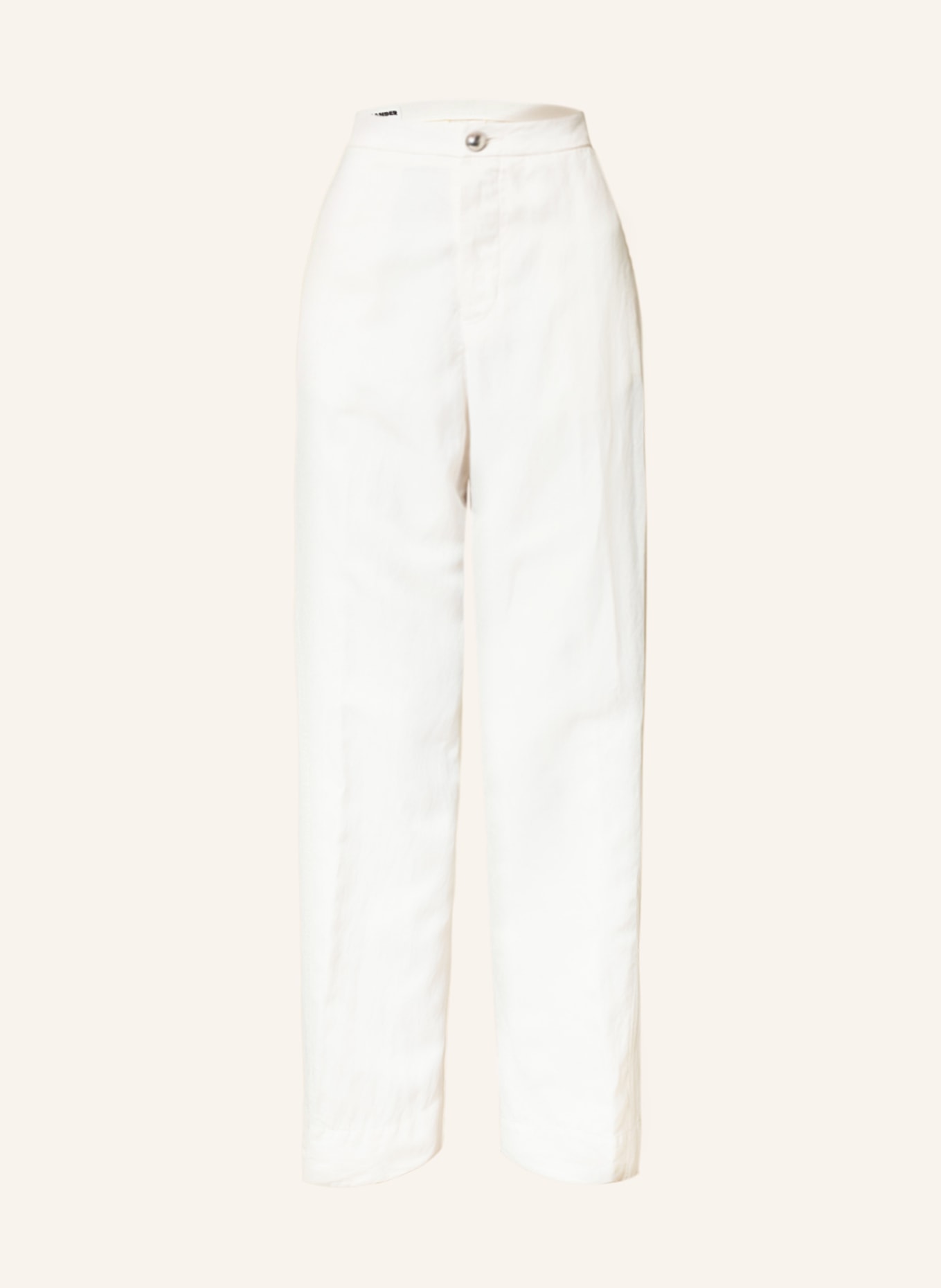 JIL SANDER Trousers with linen in white