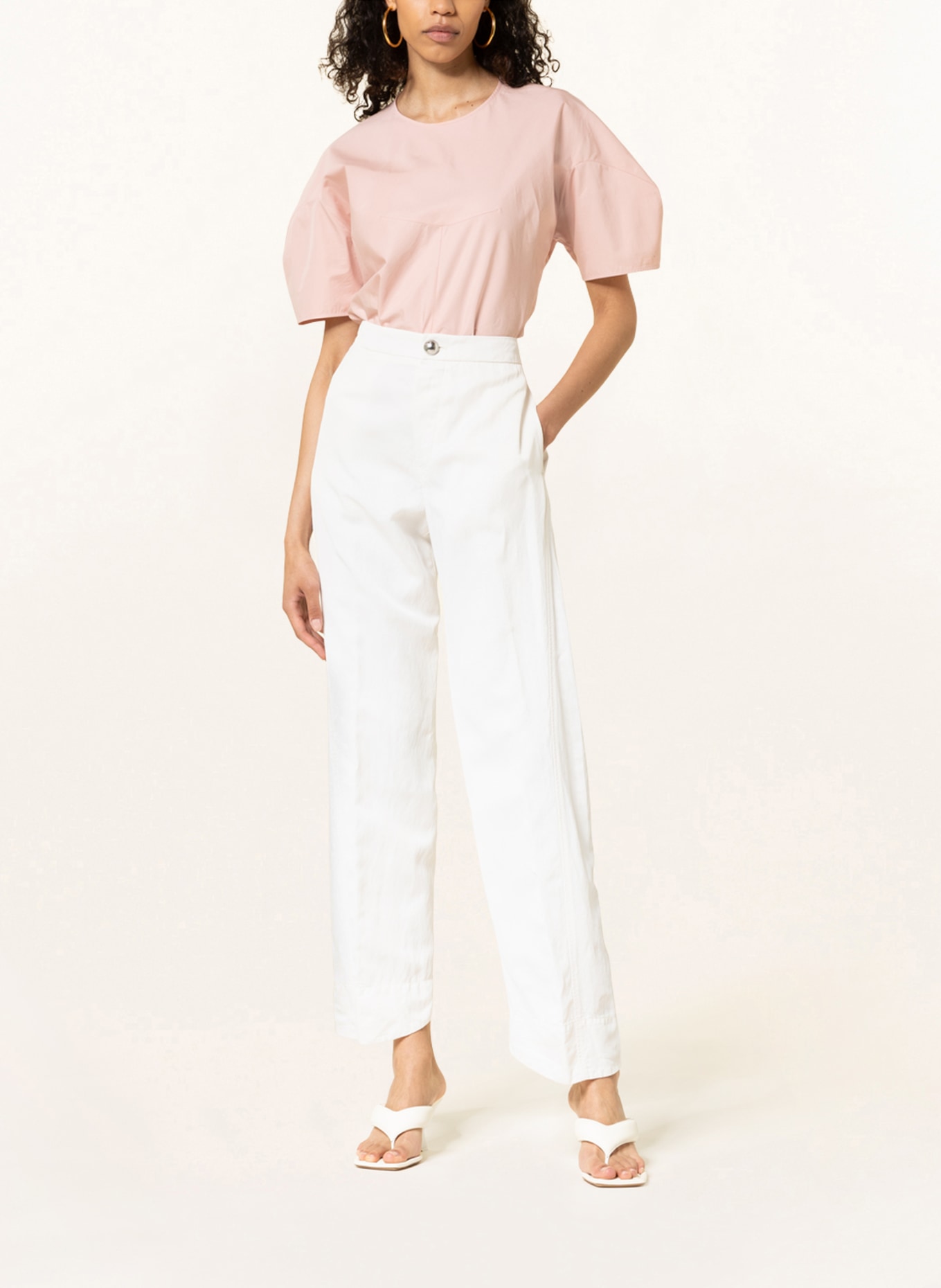 JIL SANDER Trousers with linen , Color: WHITE (Image 2)