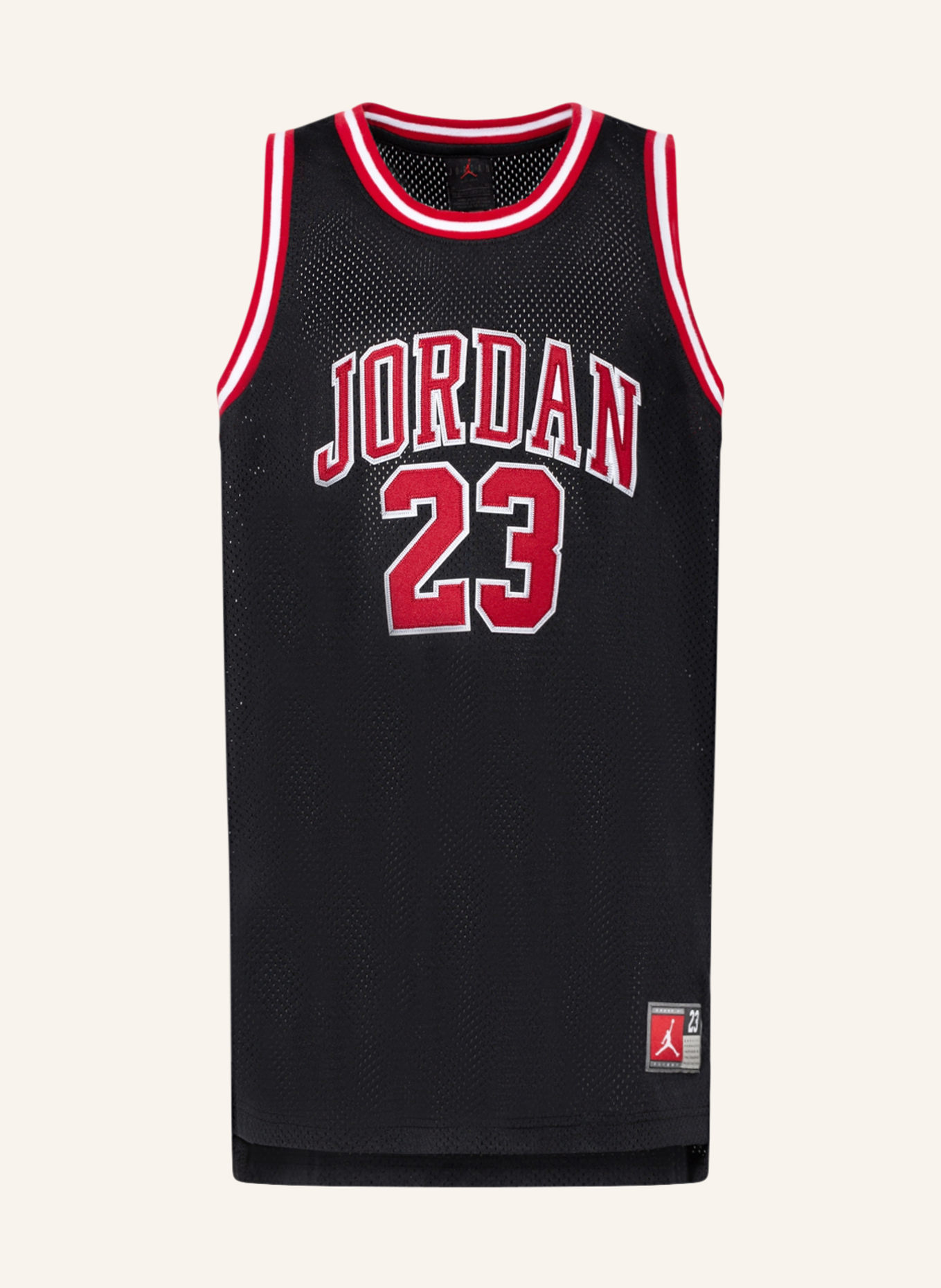 JORDAN Tank top JORDAN 23 z siateczki: CZARNY / CZERWONY