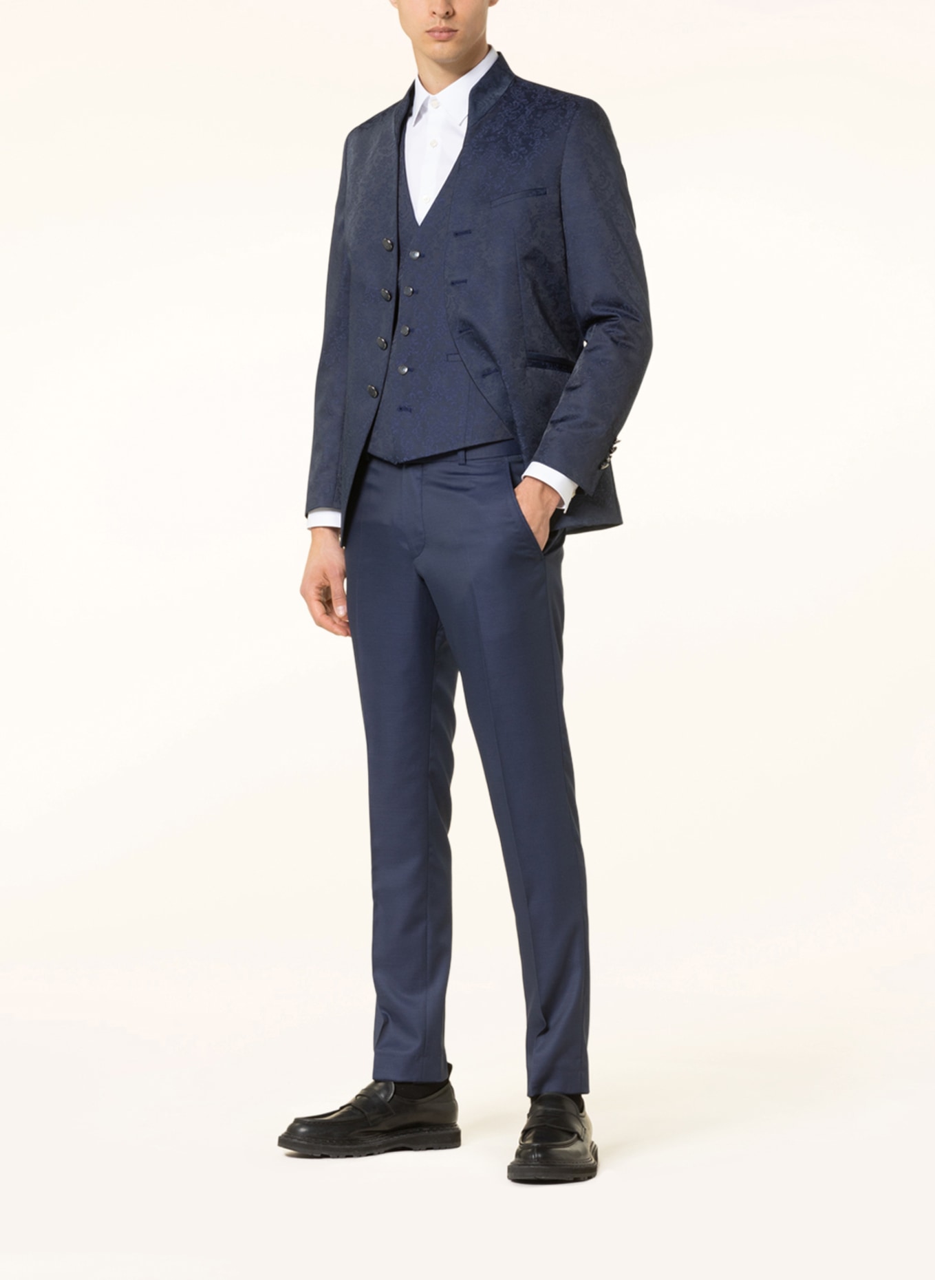 WILVORST Suit vest extra slim fit, Color: 032 dklblau gemust. (Image 2)