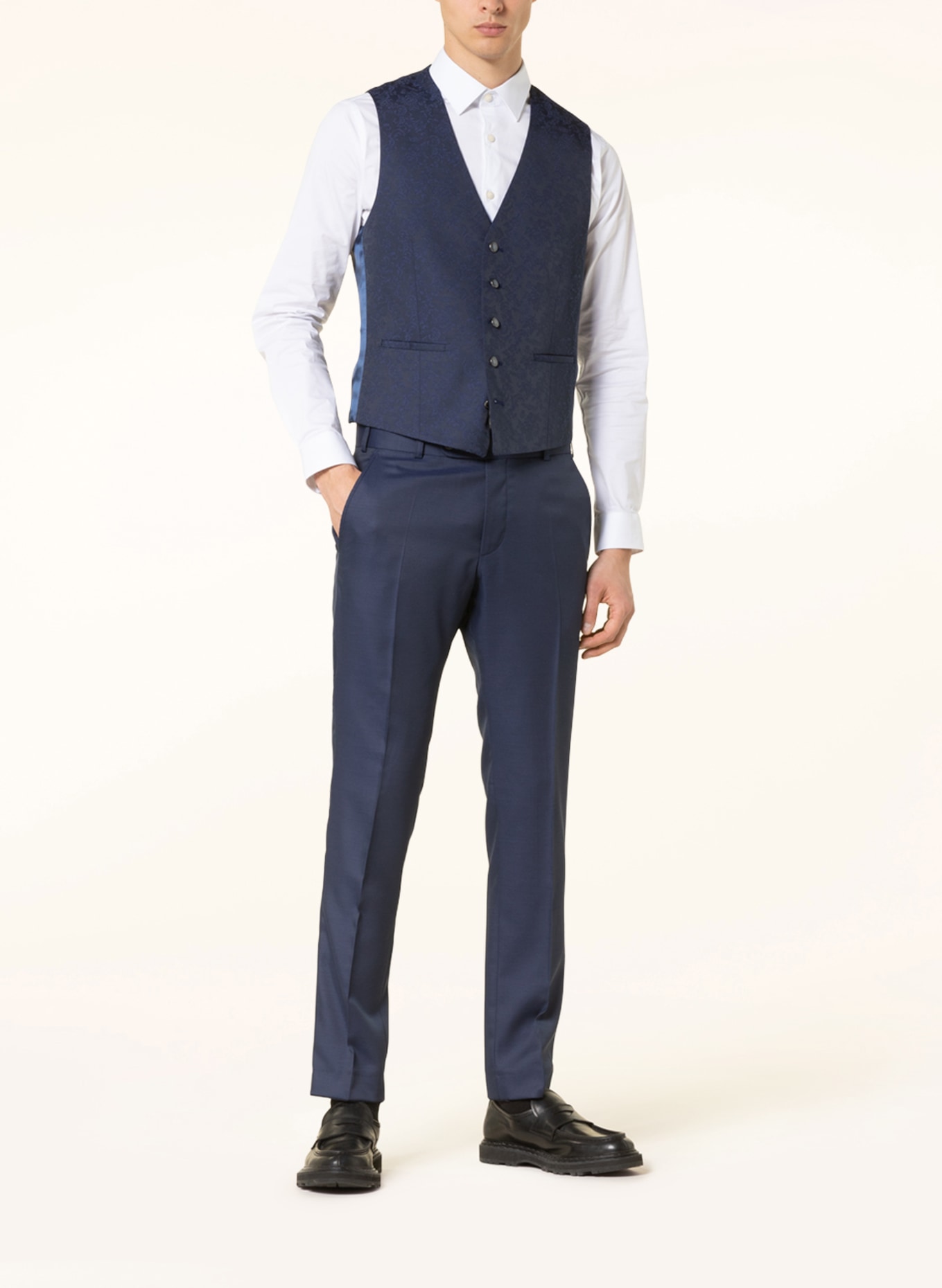WILVORST Suit vest extra slim fit, Color: 032 dklblau gemust. (Image 3)