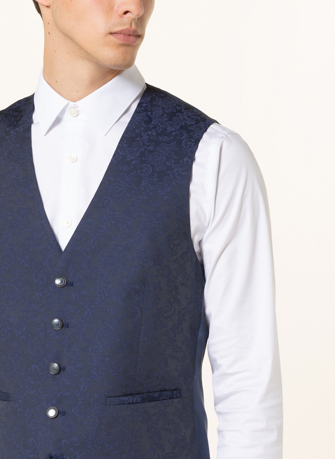 WILVORST Suit vest extra slim fit, Color: 032 dklblau gemust. (Image 5)