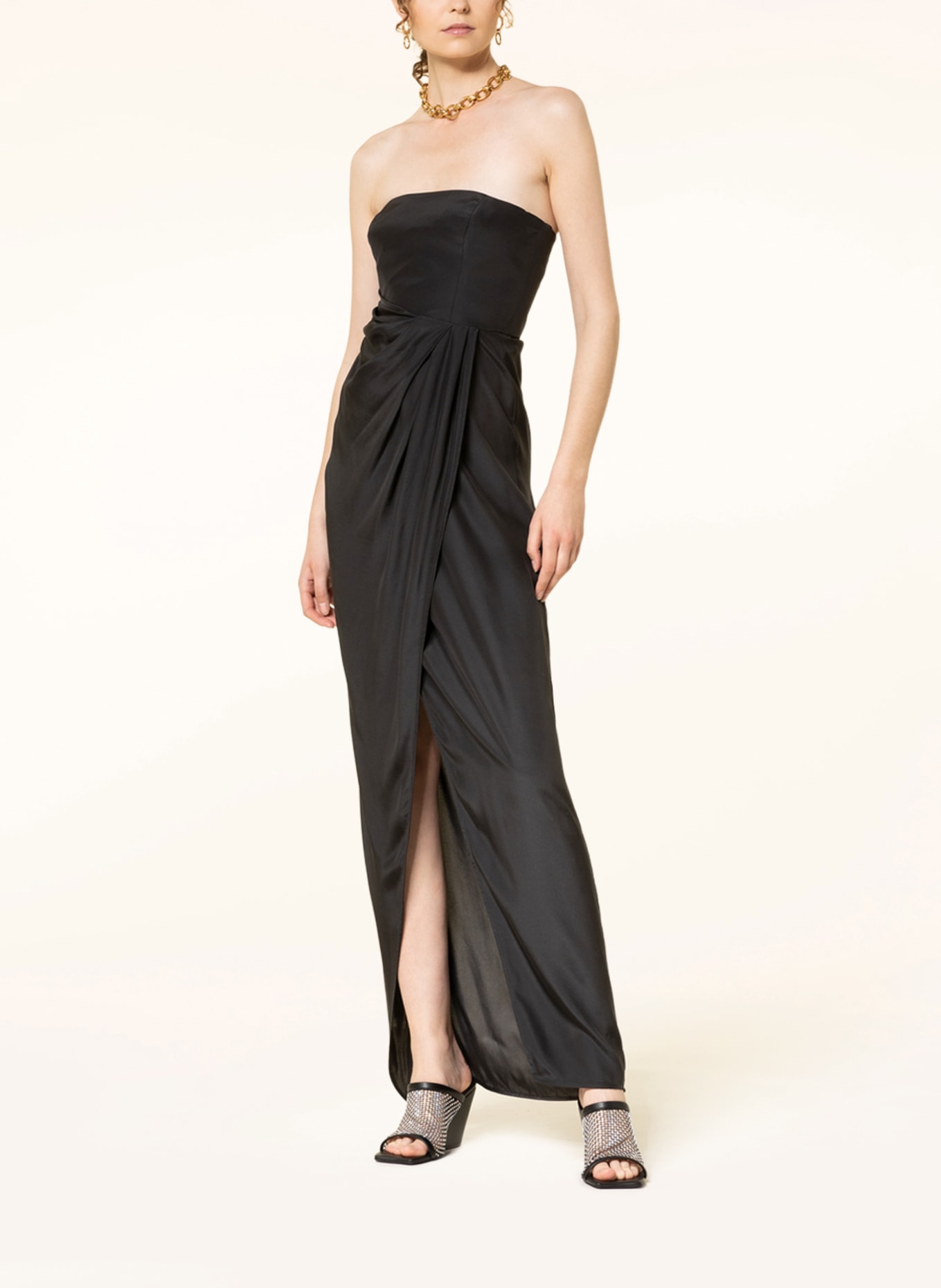 GAUGE81 Silk dress LICA, Color: BLACK (Image 2)
