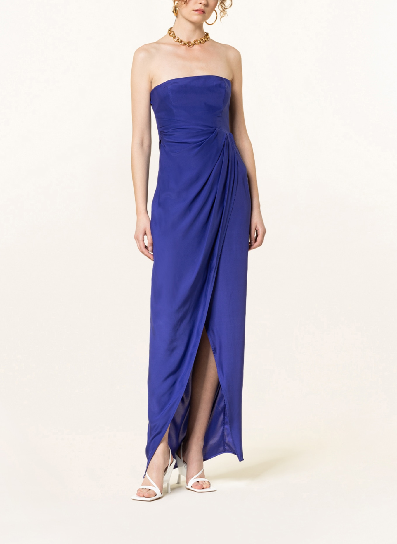 GAUGE81 Silk dress LICA, Color: DARK BLUE (Image 2)