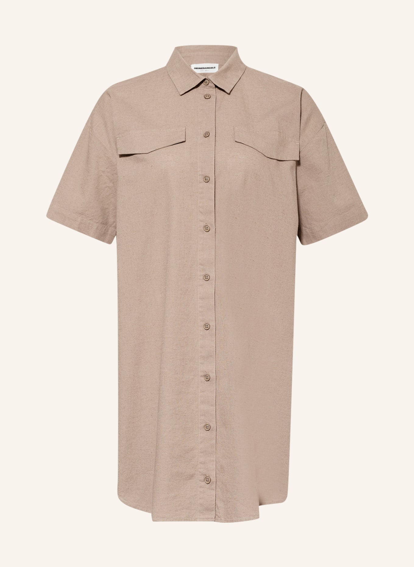 ARMEDANGELS Shirt dress RAYNAA with linen , Color: BROWN (Image 1)
