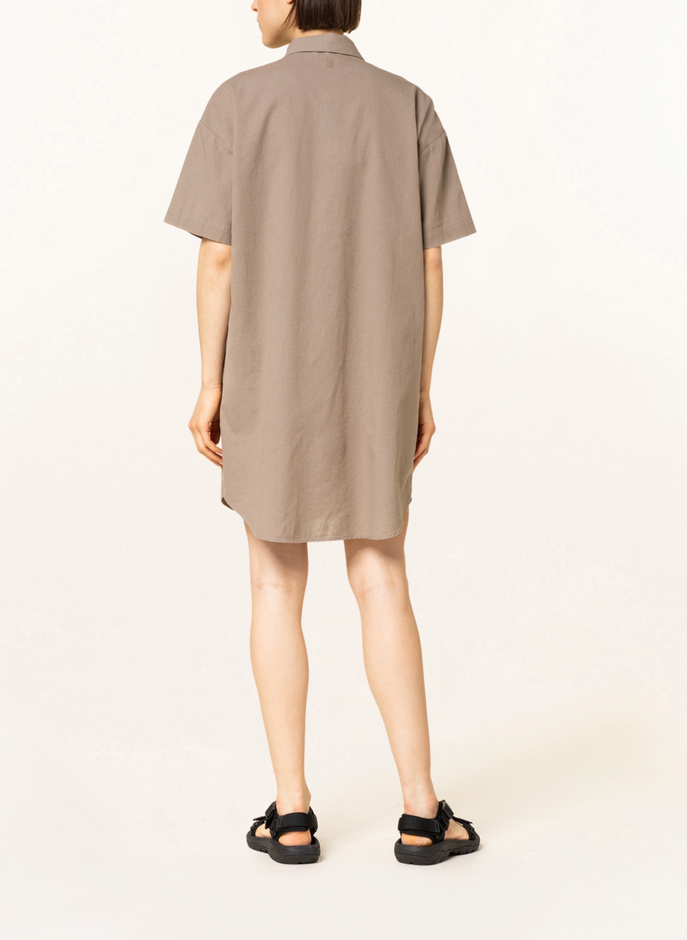 ARMEDANGELS Shirt dress RAYNAA with linen , Color: BROWN (Image 3)