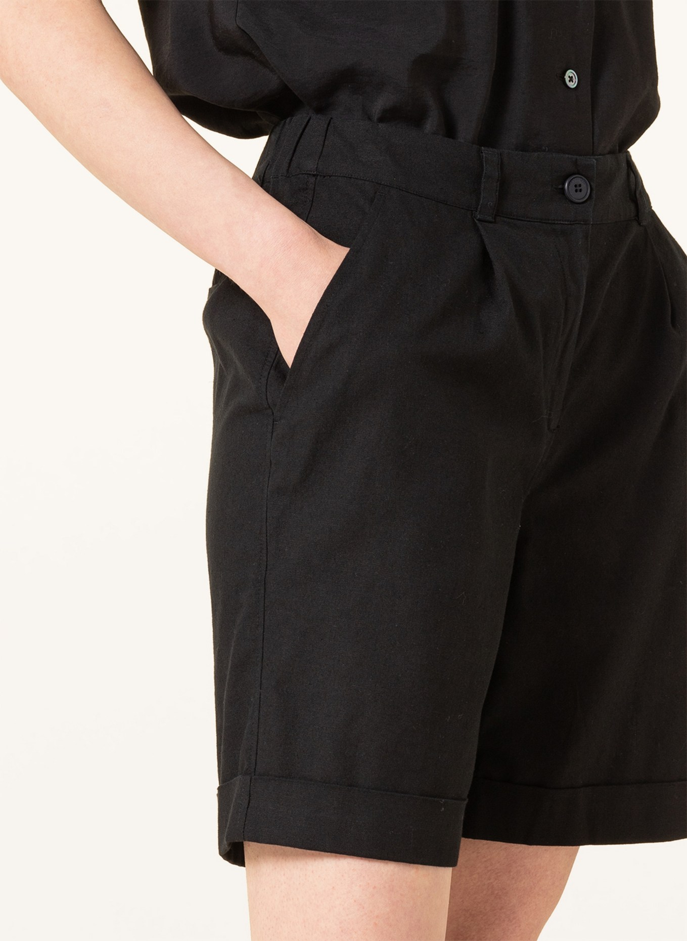 ARMEDANGELS Shorts MARKETAA with linen , Color: BLACK (Image 5)