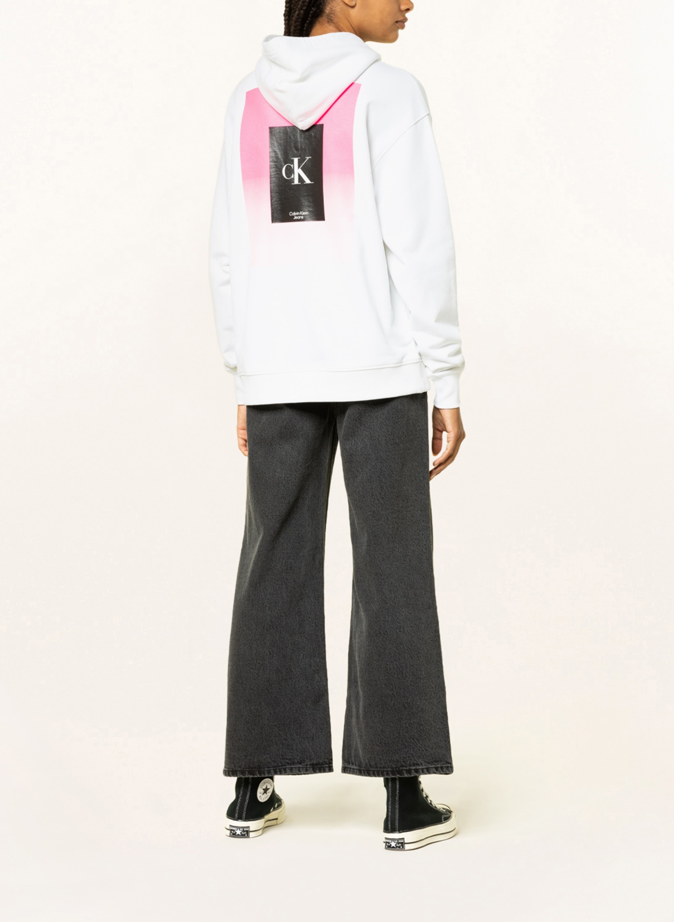 Calvin Klein Jeans Oversized hoodie , Color: WHITE/ NEON PINK/ BLACK (Image 3)