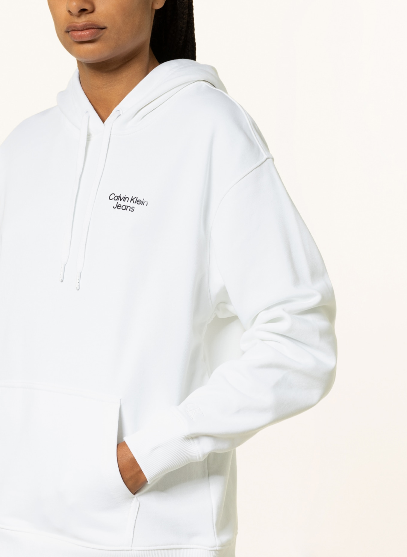 Calvin Klein Jeans Oversized hoodie , Color: WHITE/ NEON PINK/ BLACK (Image 5)