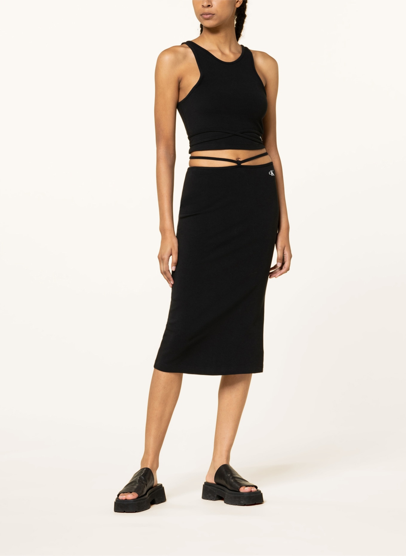 Calvin Klein Jeans Jersey skirt, Color: BLACK (Image 2)
